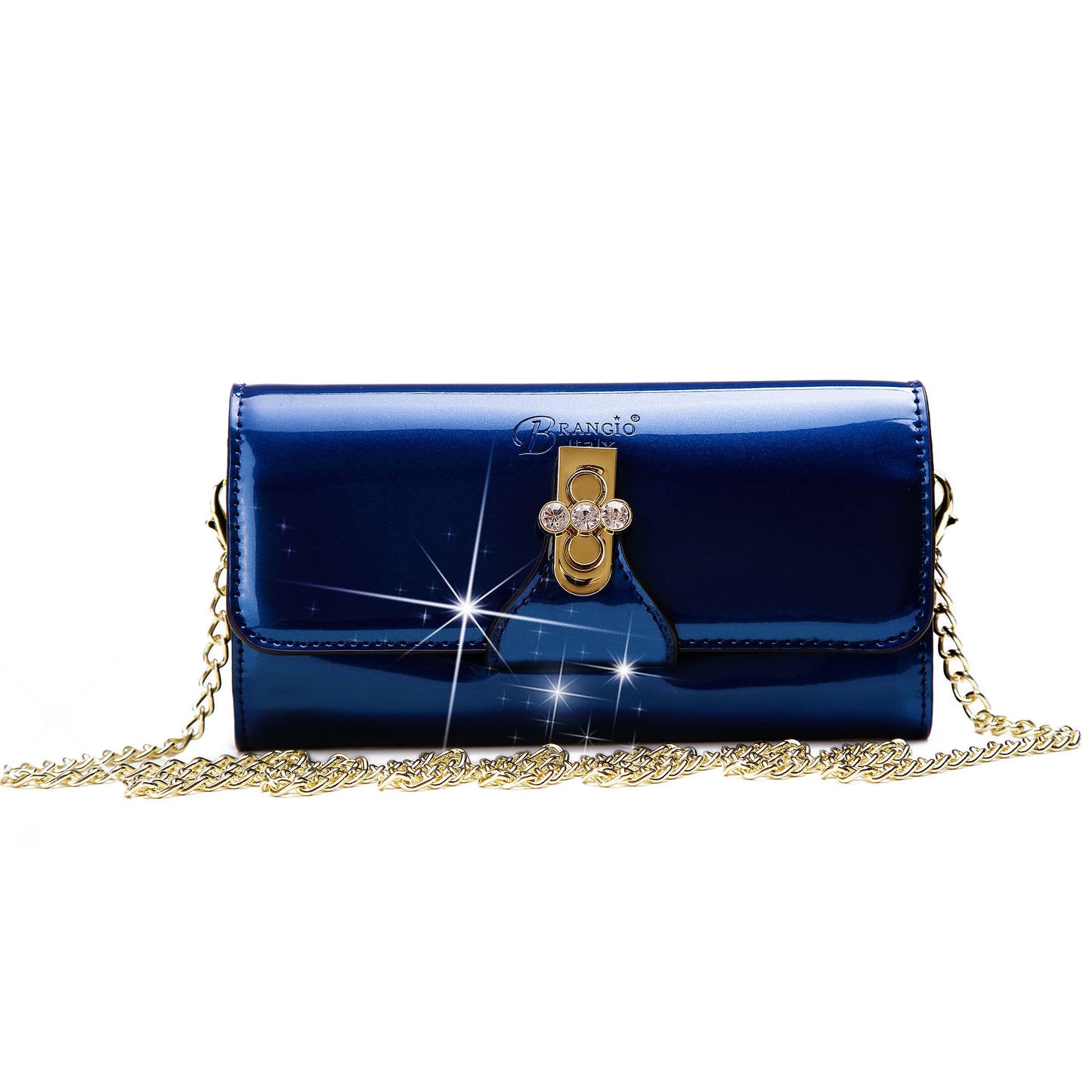 Tri-Star Eveningl Clutch Crossbody Bag With Chain Strap