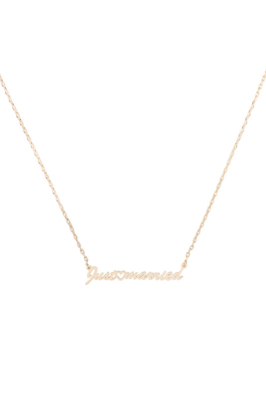 "Just Married" Scprit Letter Necklace