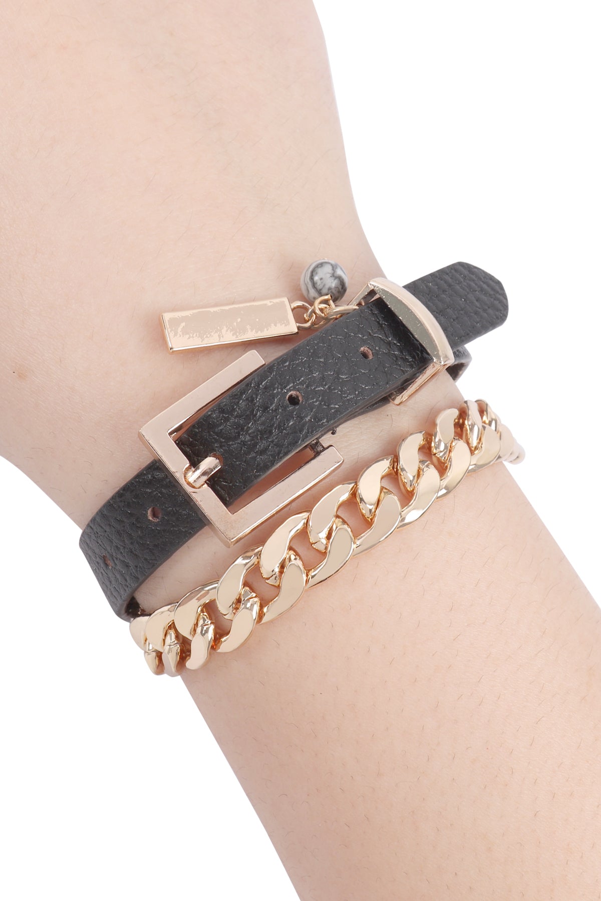 Leather Chain Choker Bracelet