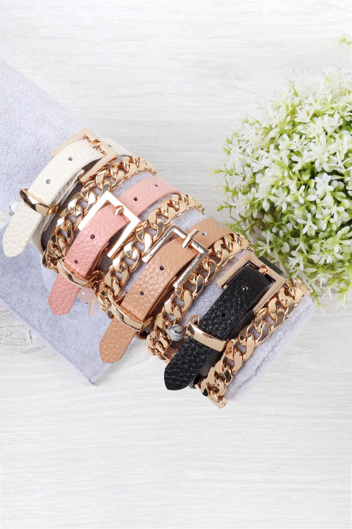 Leather Chain Choker Bracelet
