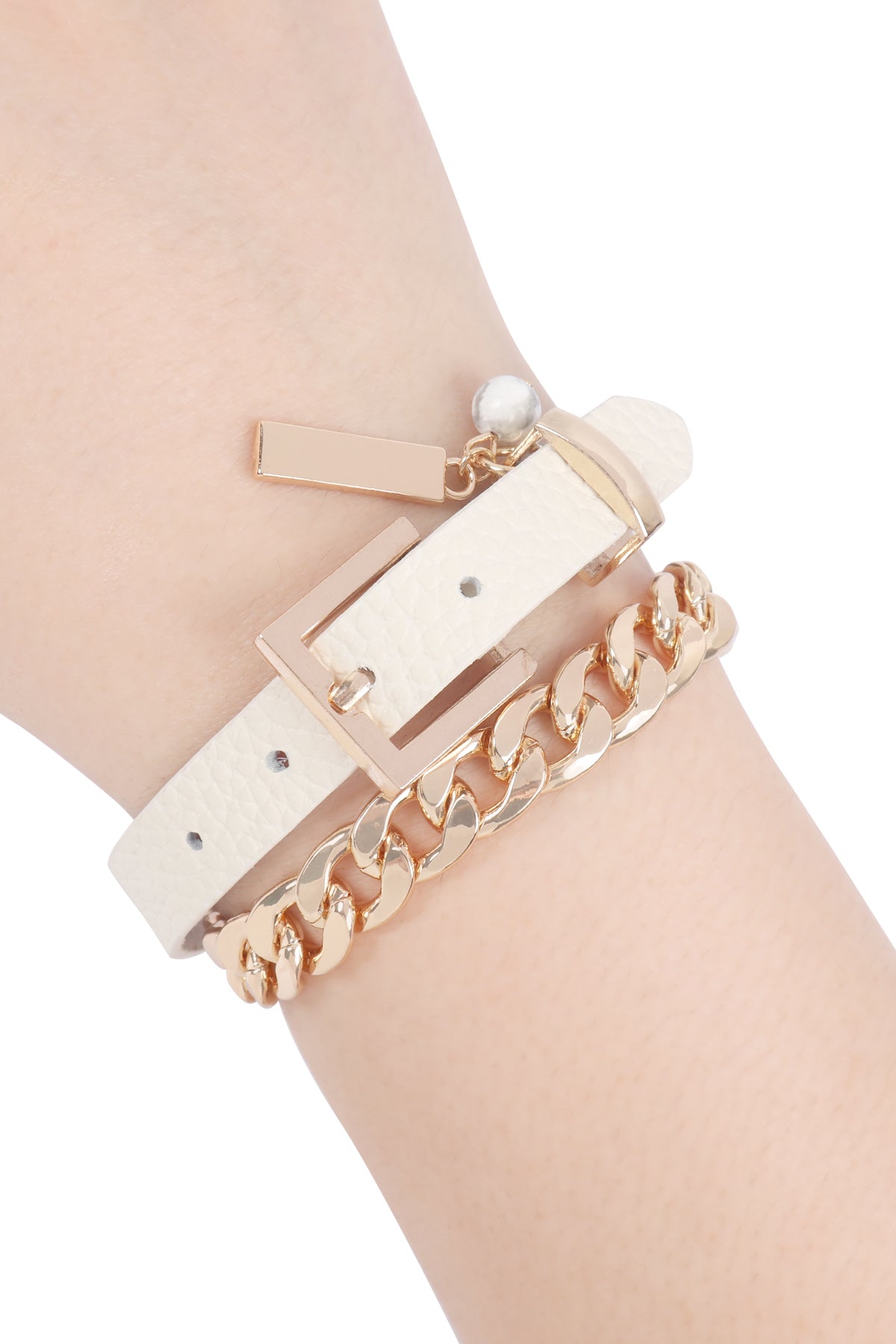 Leather Chain Choker Bracelet