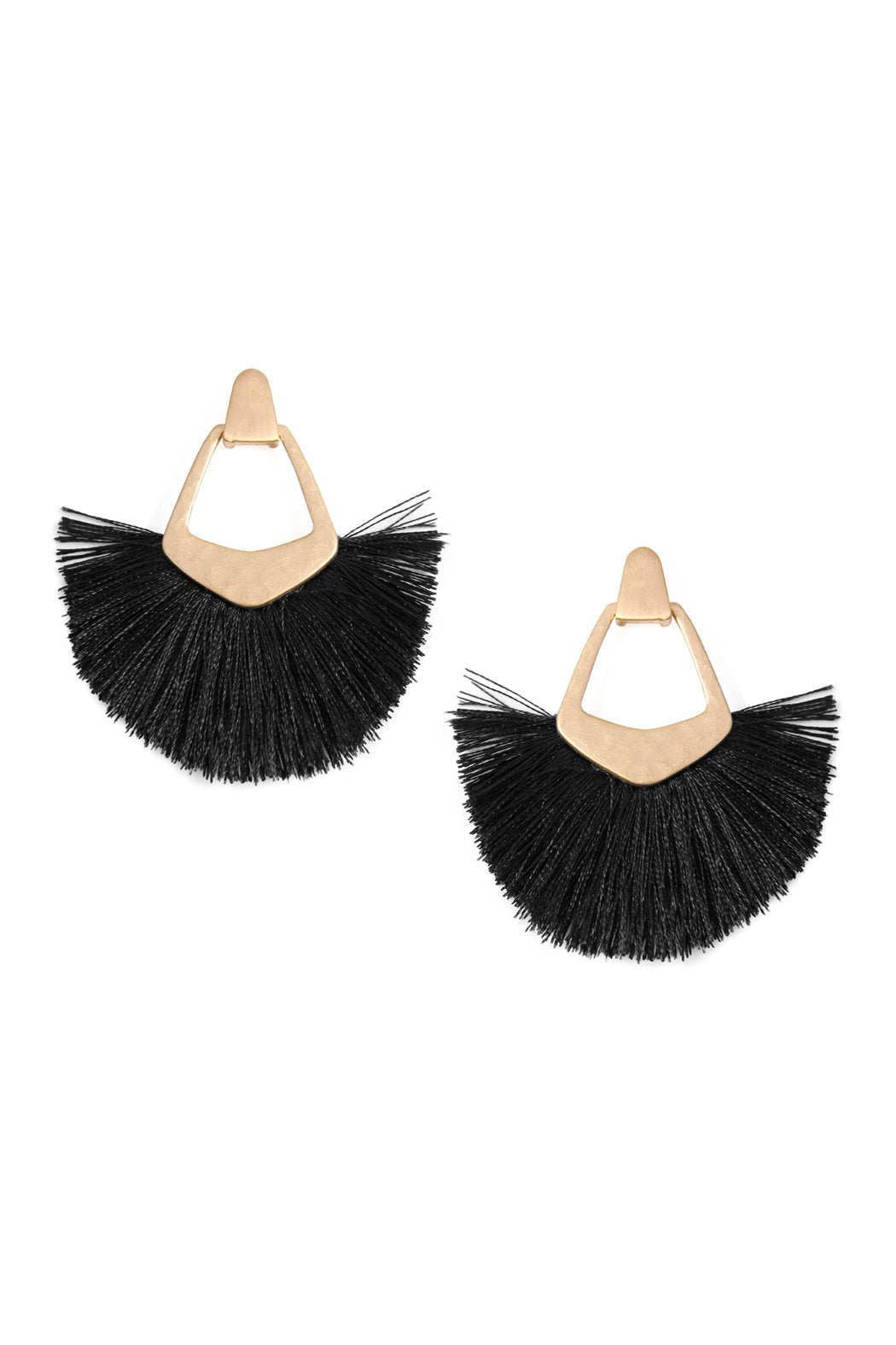 Fan Tassel Post Dangle Earrings