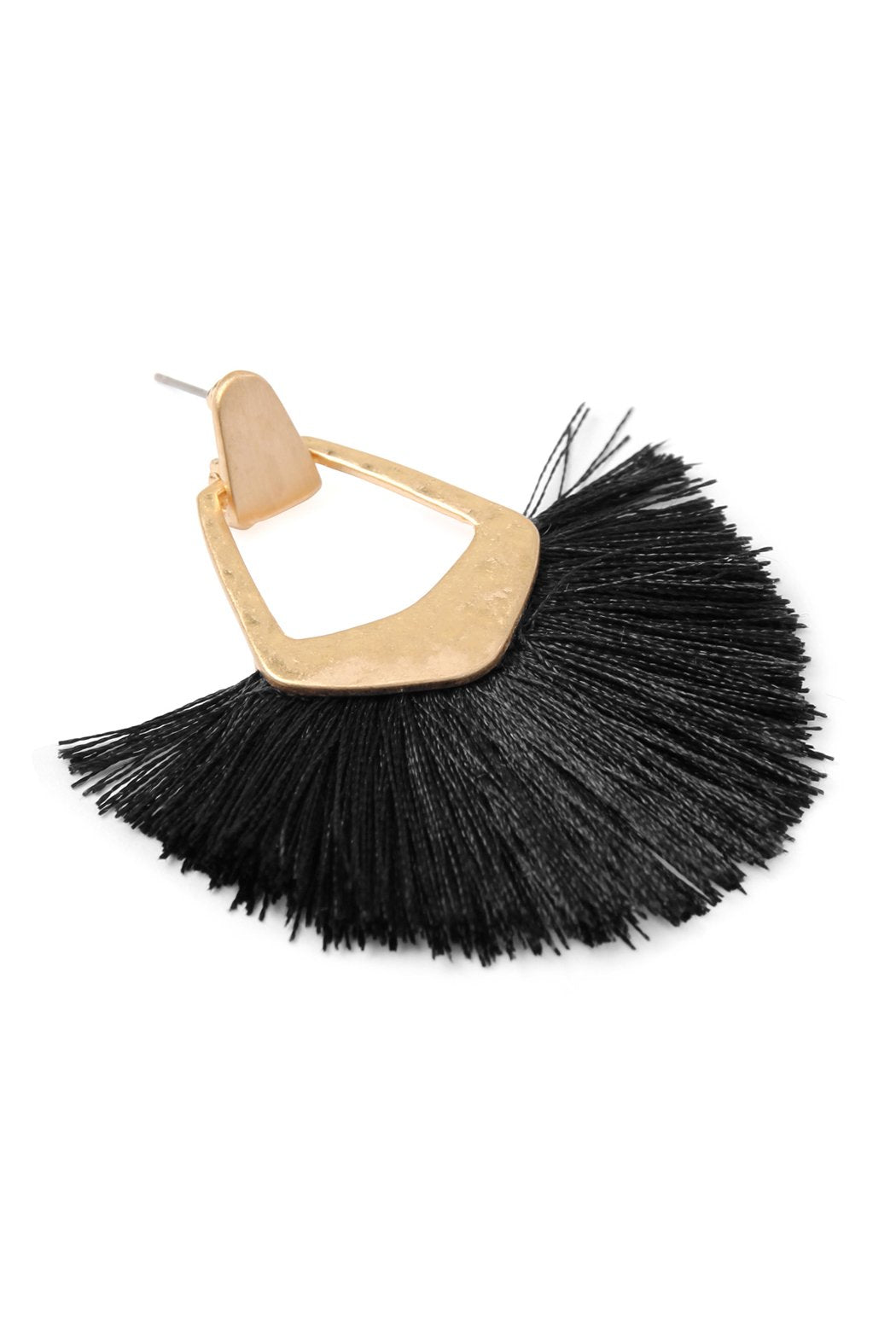 Fan Tassel Post Dangle Earrings