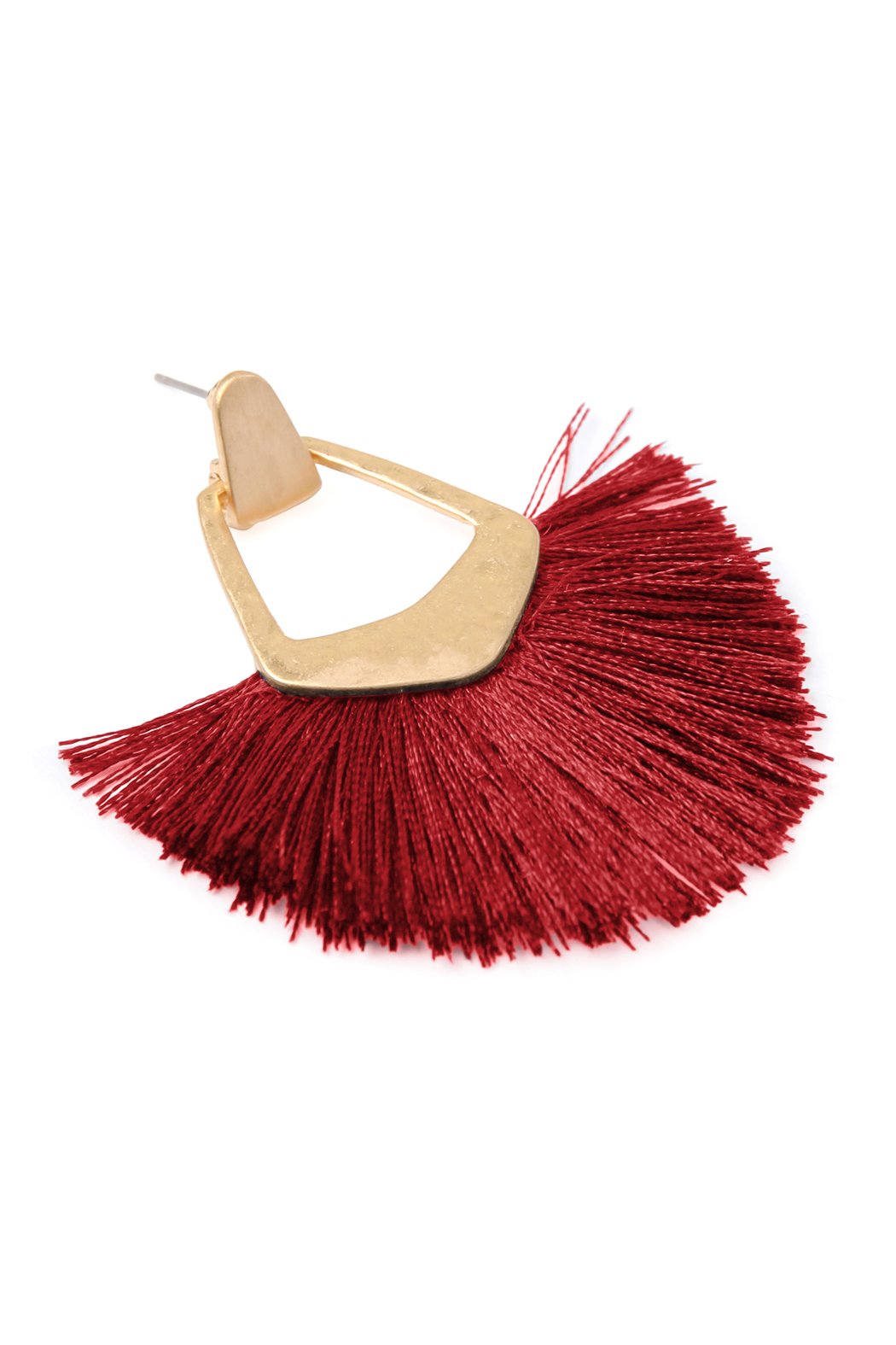 Fan Tassel Post Dangle Earrings