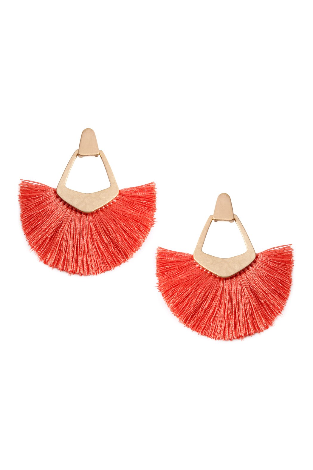 Fan Tassel Post Dangle Earrings