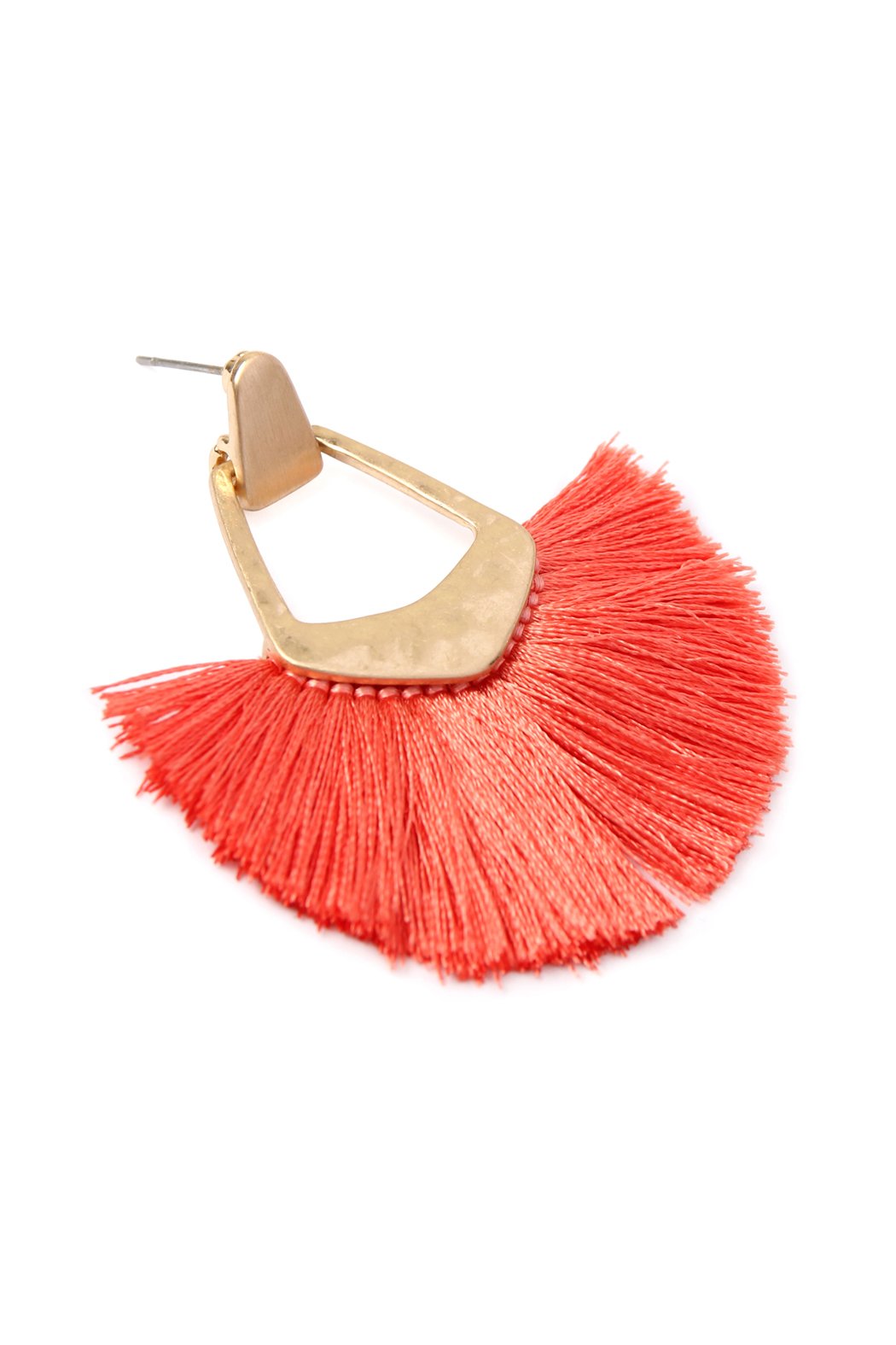 Fan Tassel Post Dangle Earrings