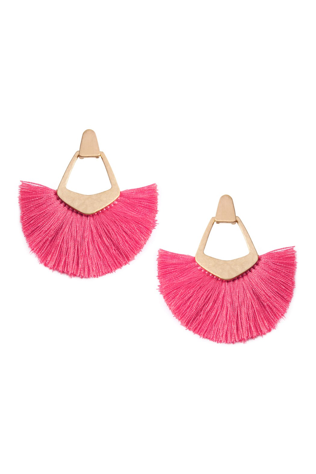 Fan Tassel Post Dangle Earrings
