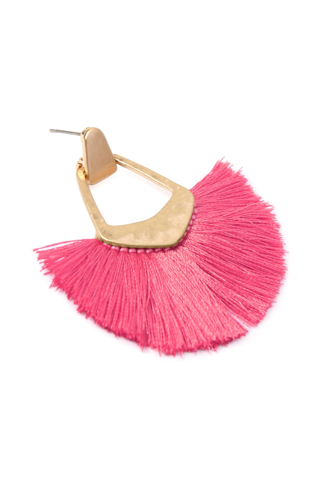 Fan Tassel Post Dangle Earrings