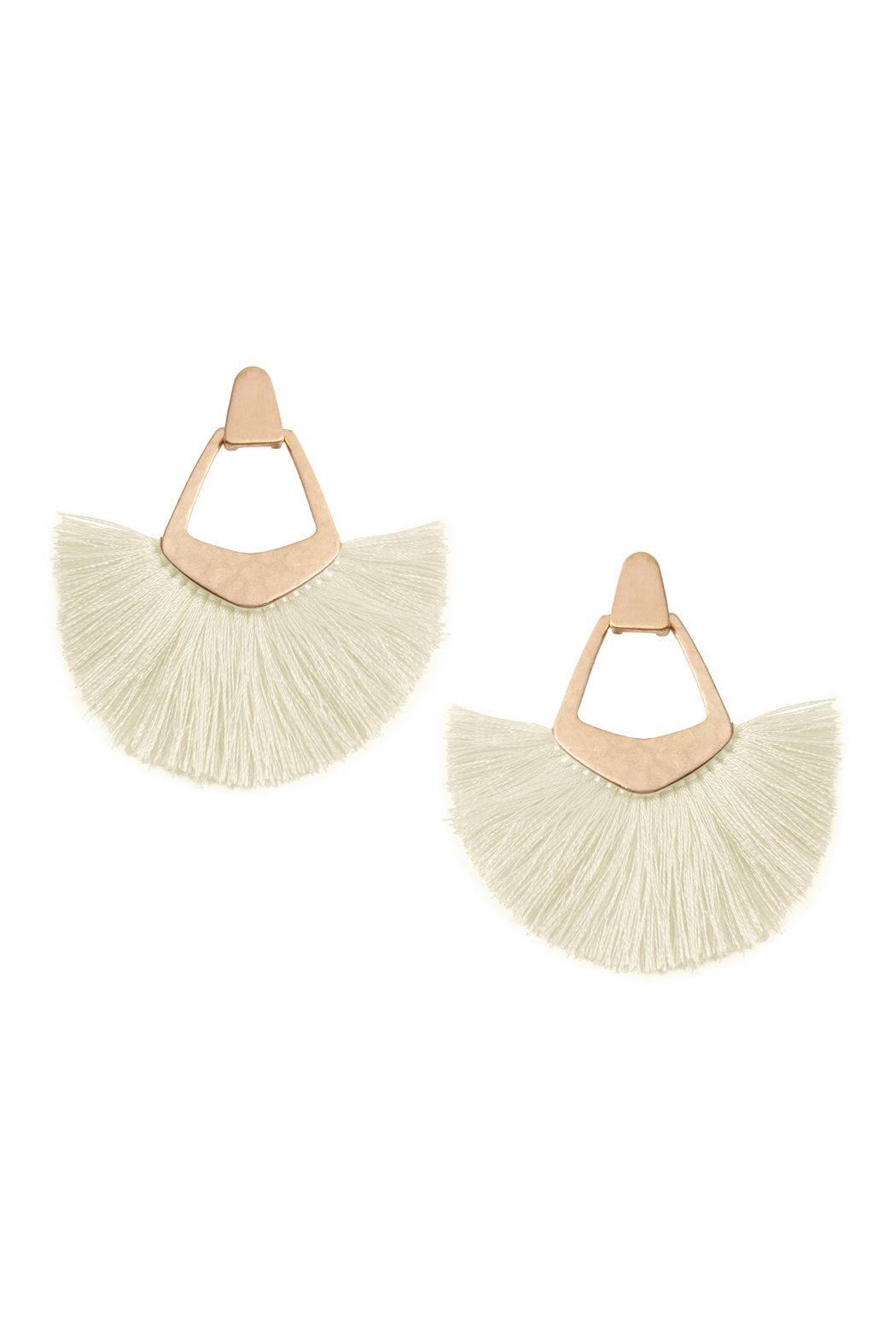Fan Tassel Post Dangle Earrings