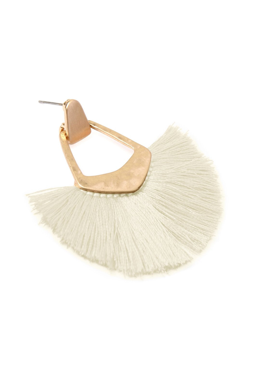Fan Tassel Post Dangle Earrings