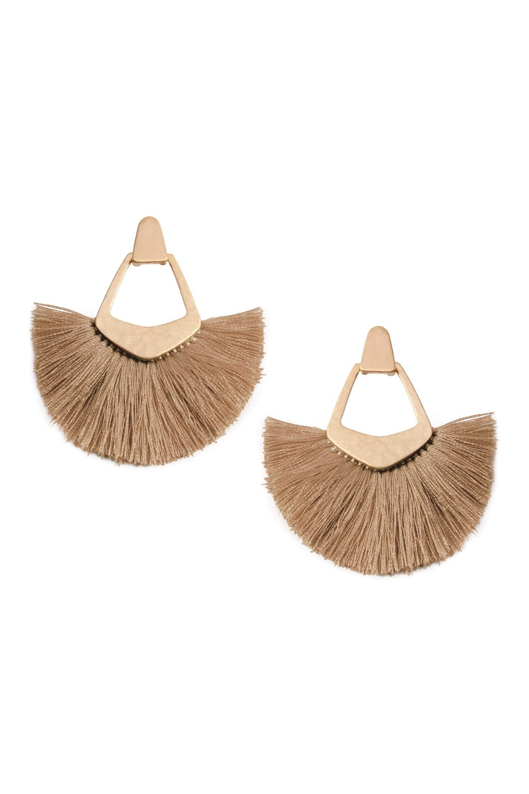 Fan Tassel Post Dangle Earrings