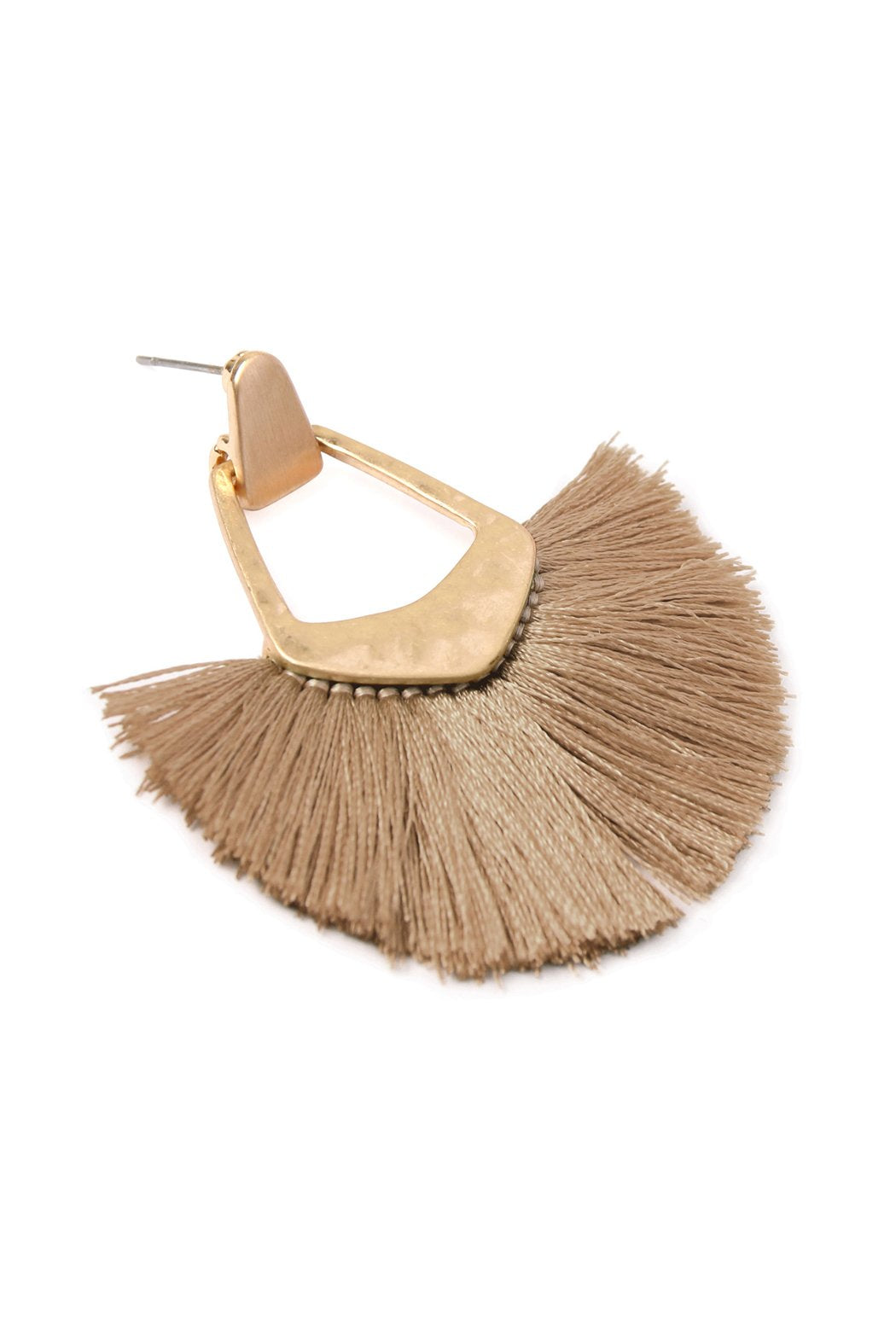 Fan Tassel Post Dangle Earrings