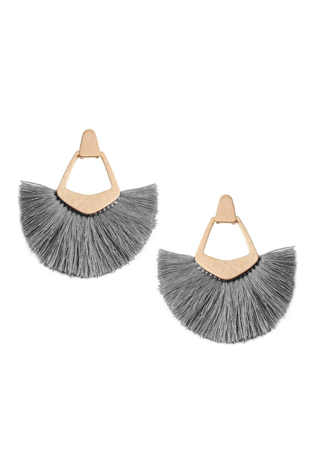 Fan Tassel Post Dangle Earrings