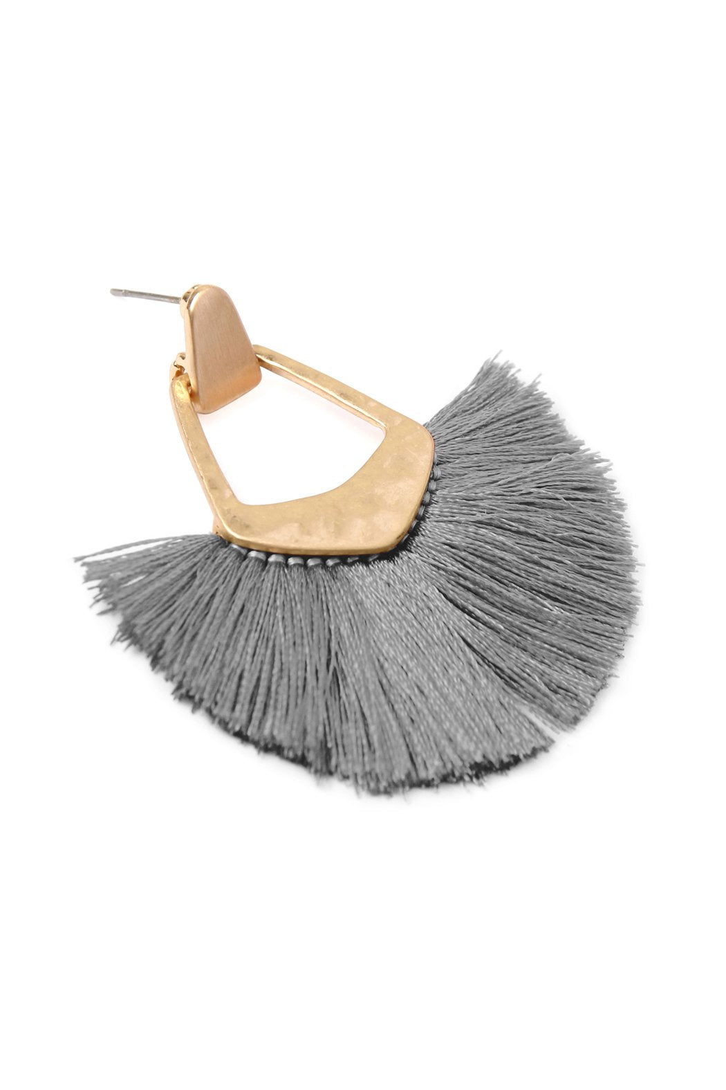 Fan Tassel Post Dangle Earrings