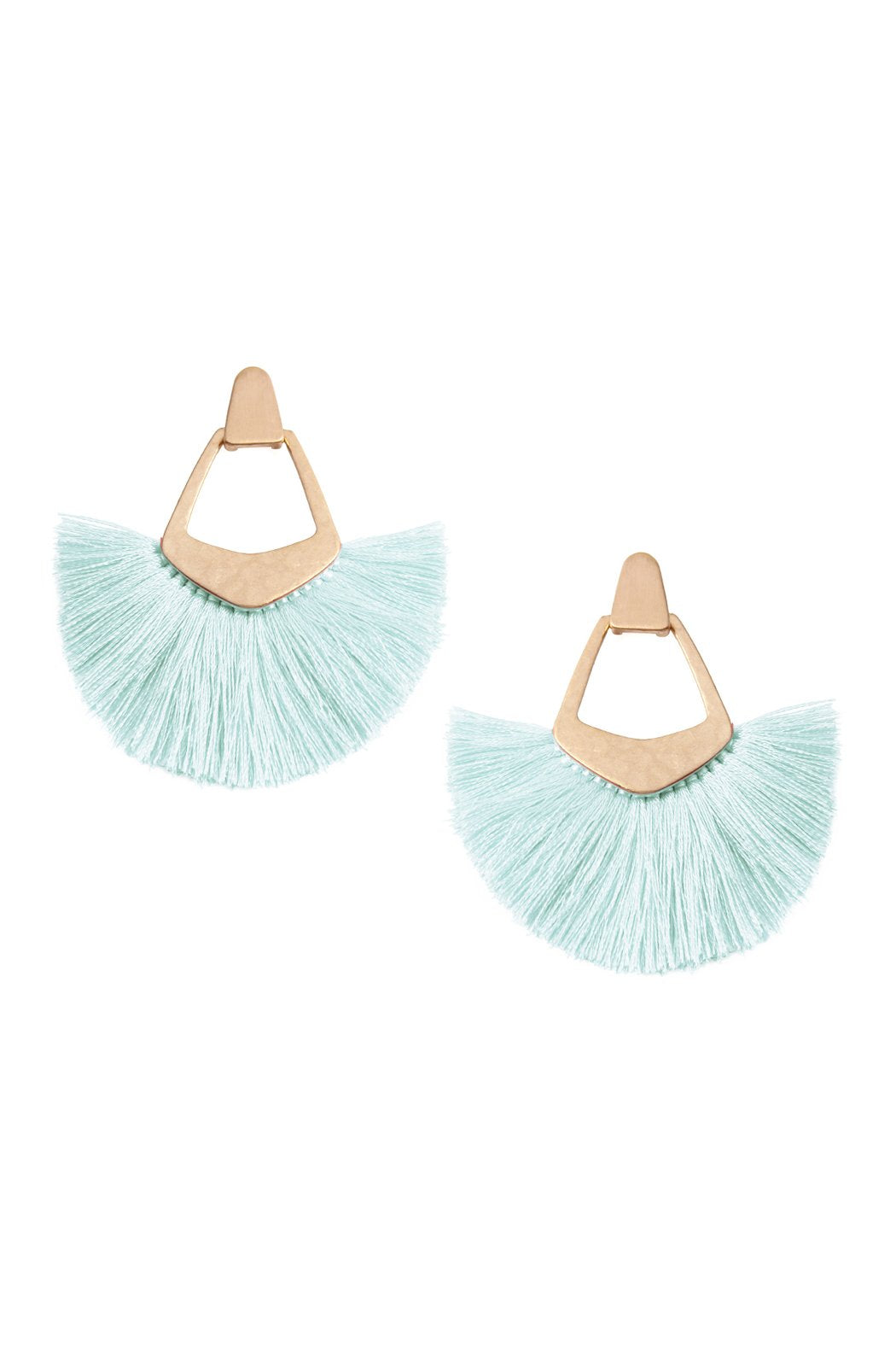 Fan Tassel Post Dangle Earrings