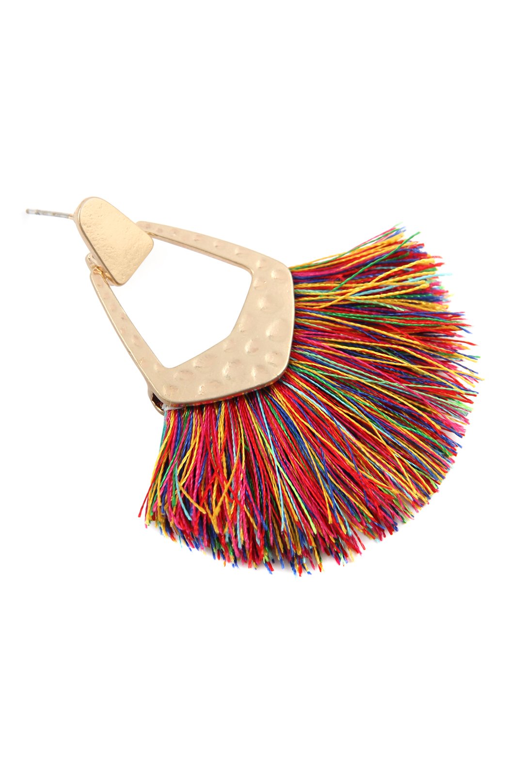 Fan Tassel Post Dangle Earrings