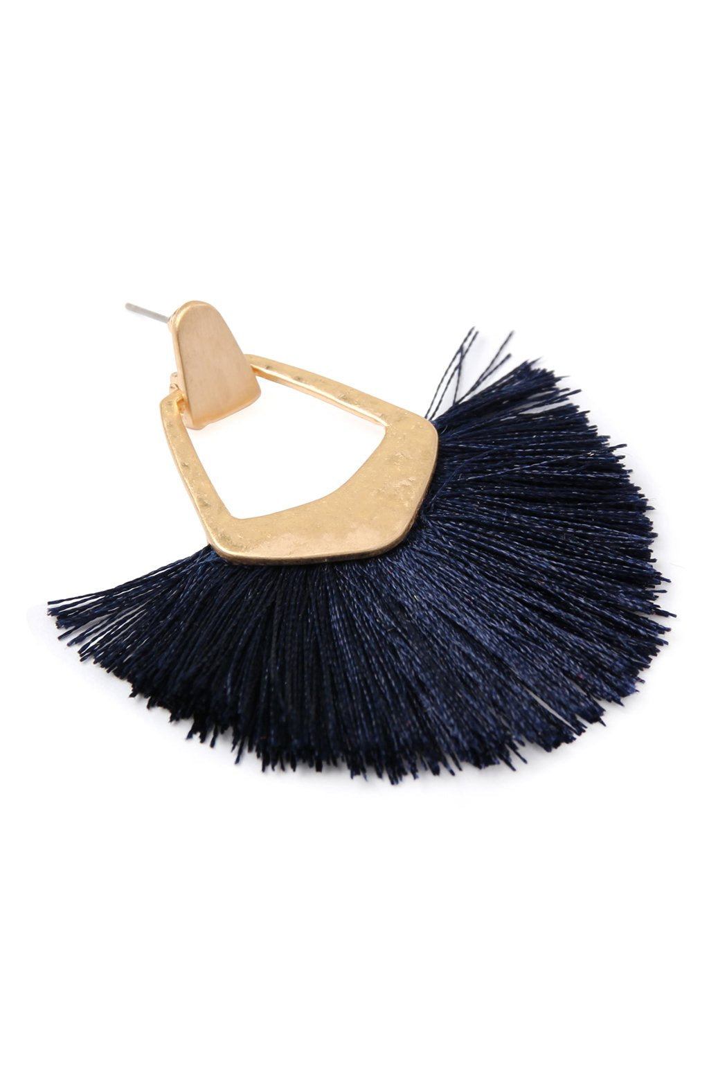 Fan Tassel Post Dangle Earrings