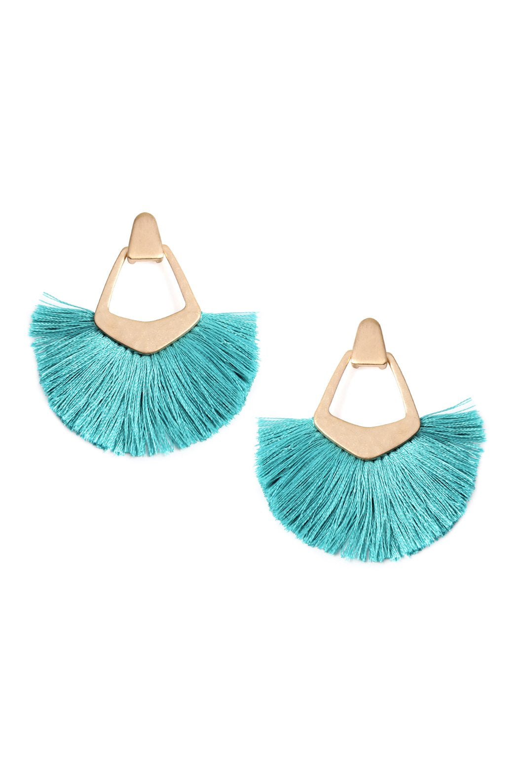 Fan Tassel Post Dangle Earrings