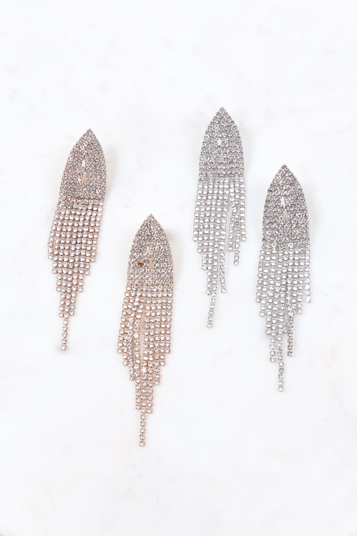Mye1179 - Bridal Rhinestone Long Tassel Earrings
