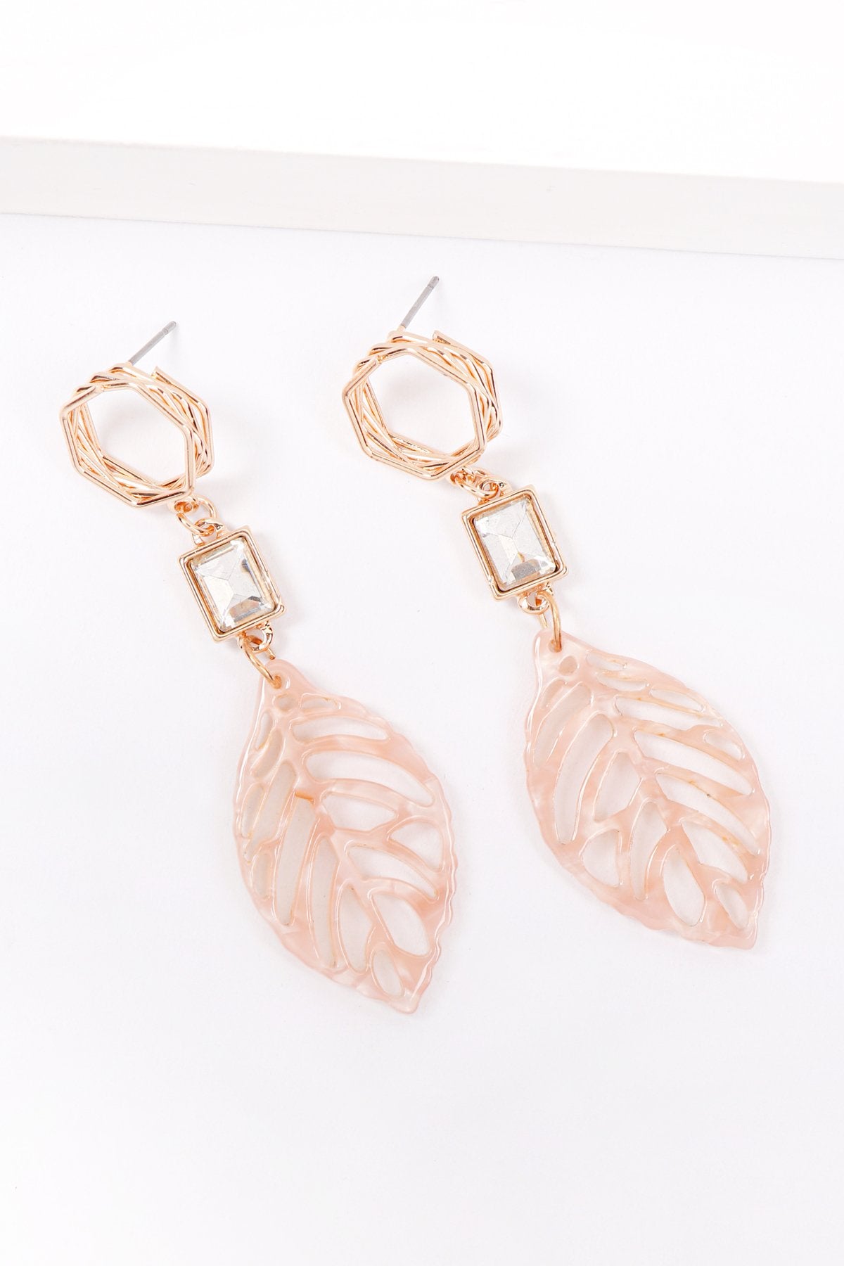 Mye1369 - Cast Leaf Link Drop Earrings