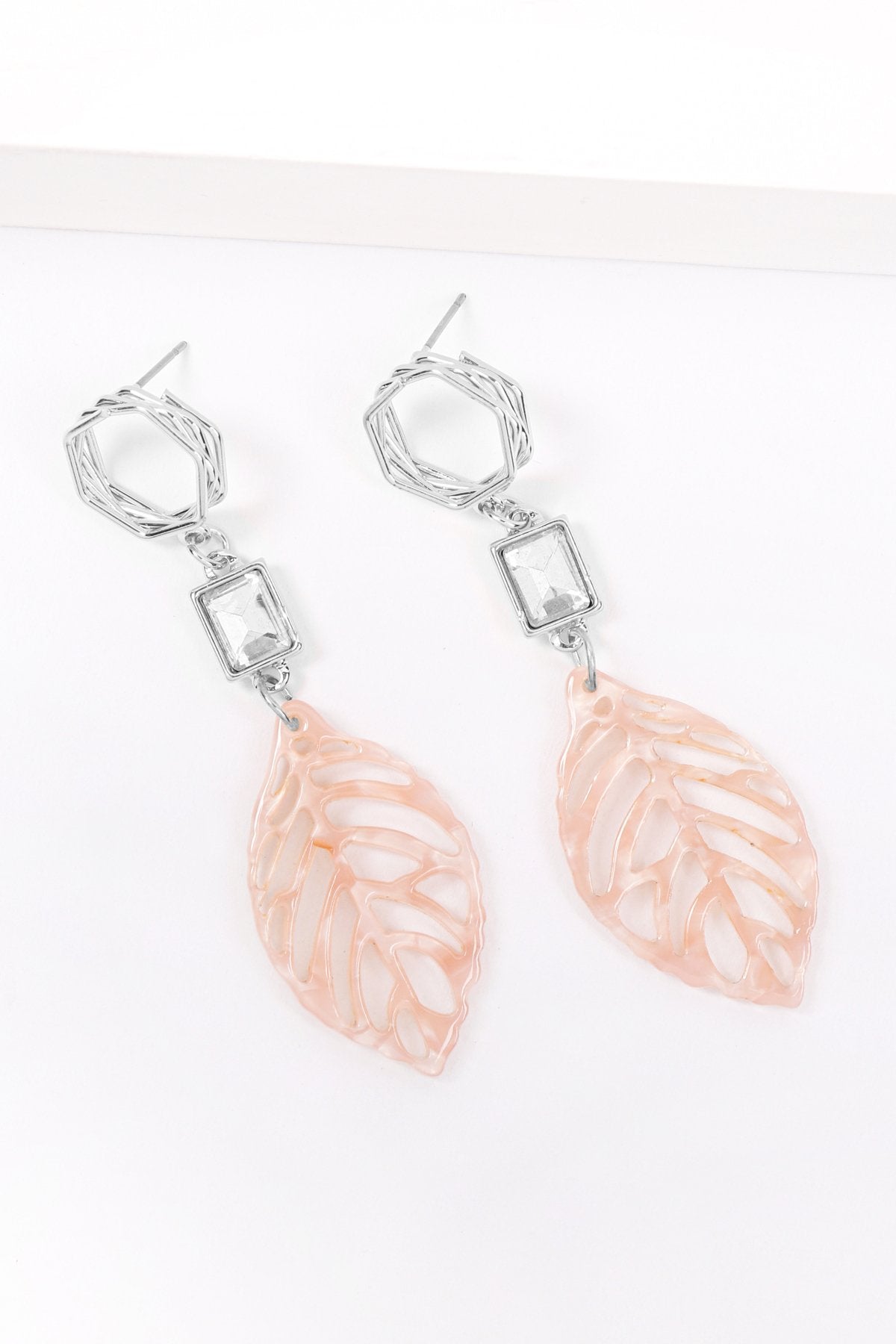 Mye1369 - Cast Leaf Link Drop Earrings