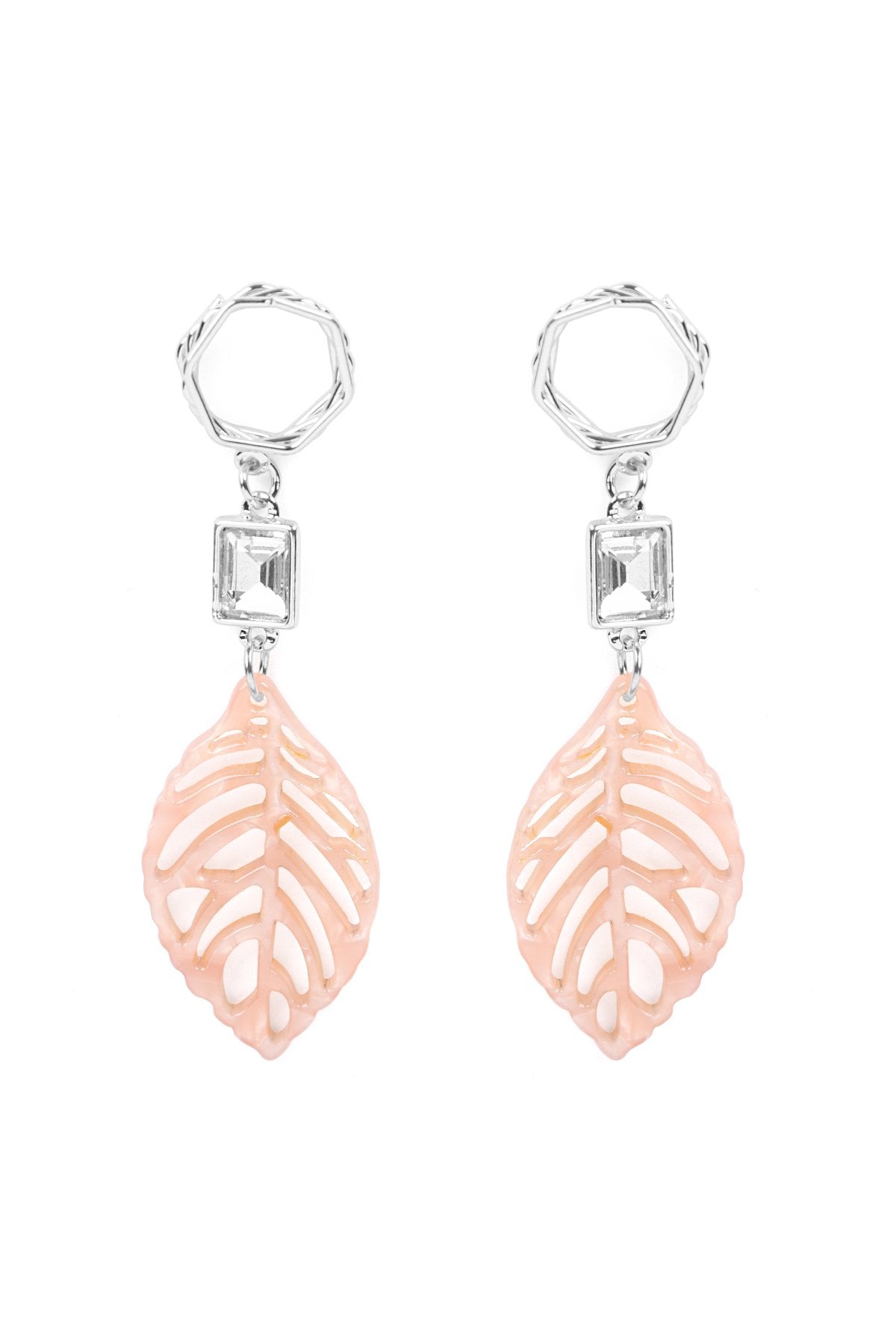 Mye1369 - Cast Leaf Link Drop Earrings