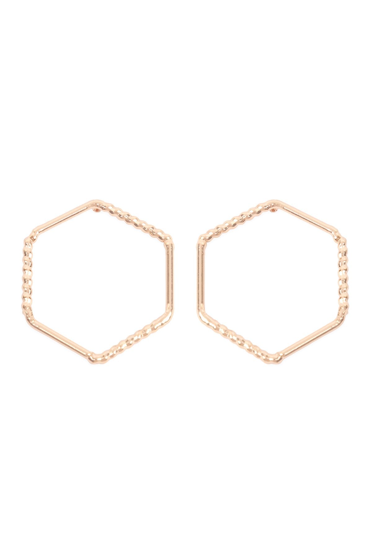 Oeb026 - Open Hexagon Post Earrings