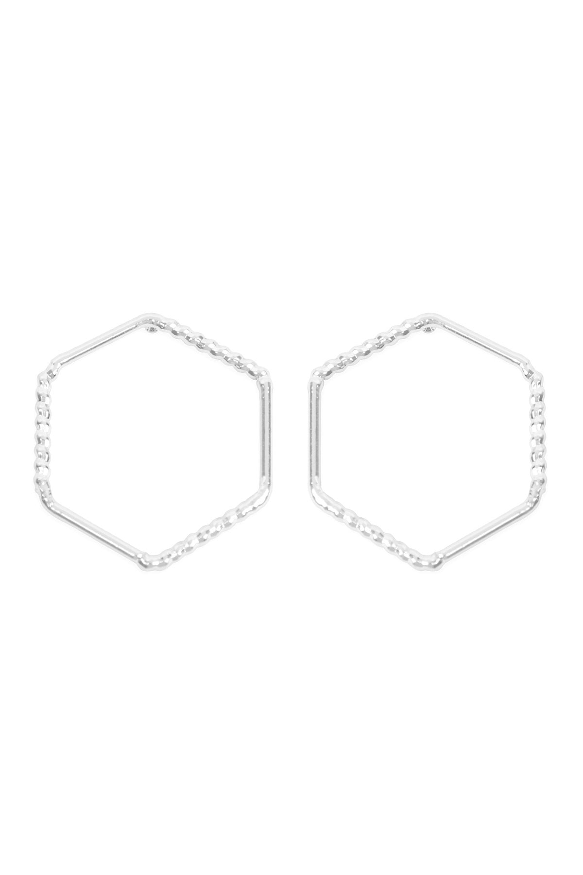 Oeb026 - Open Hexagon Post Earrings