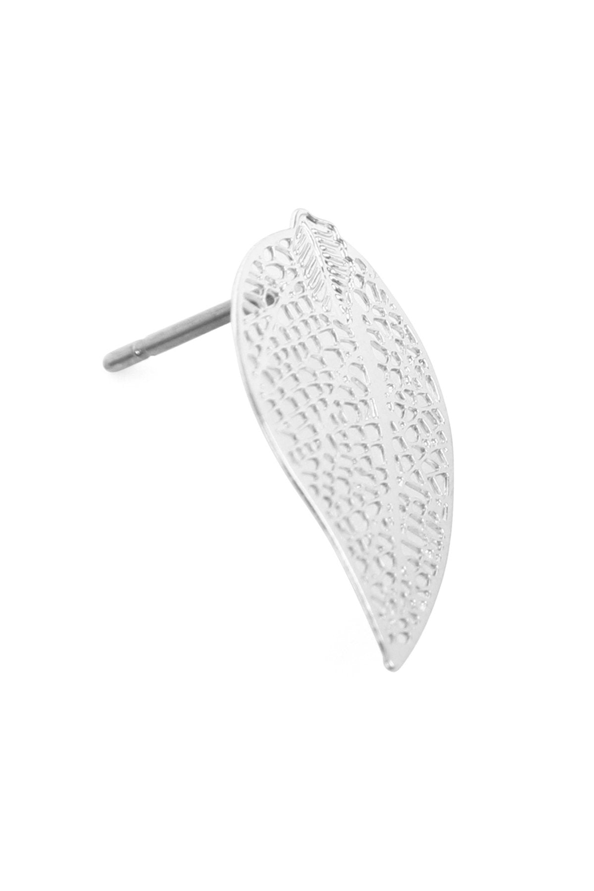 Oeb057 - Metal Leaf Filigree Post Earrings