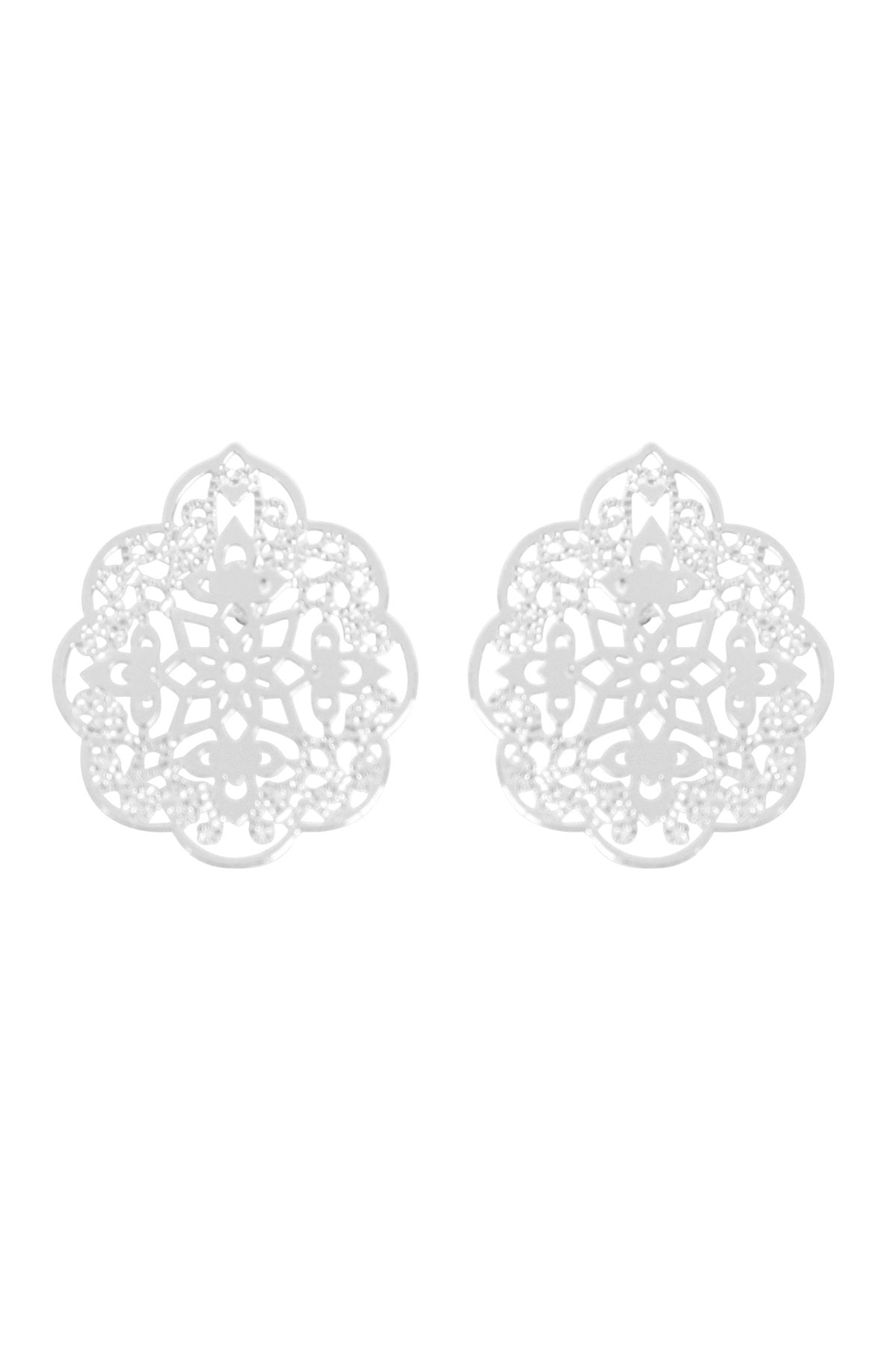 Oeb058 - Metal Filigree Post Earrings
