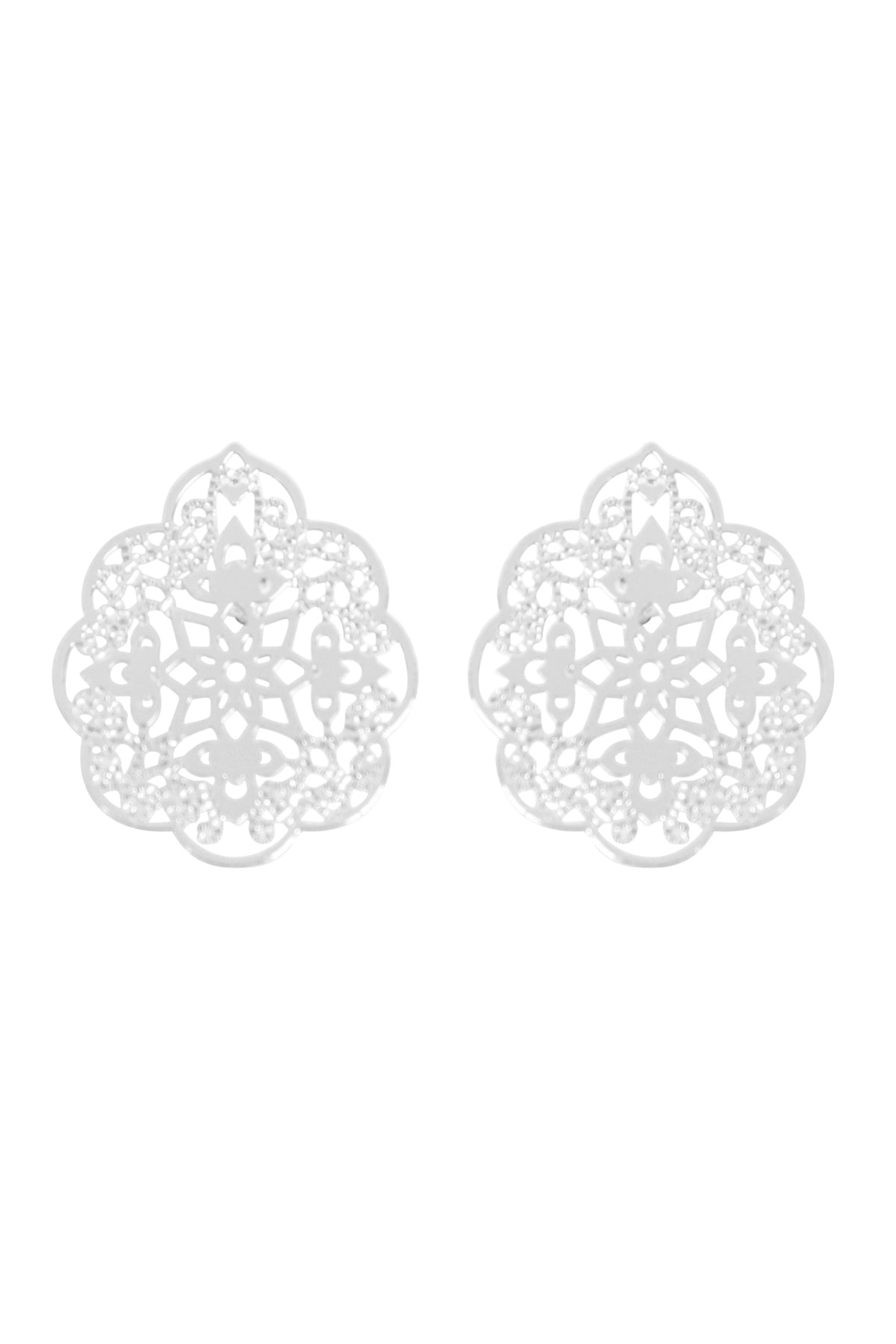 Oeb058 - Metal Filigree Post Earrings