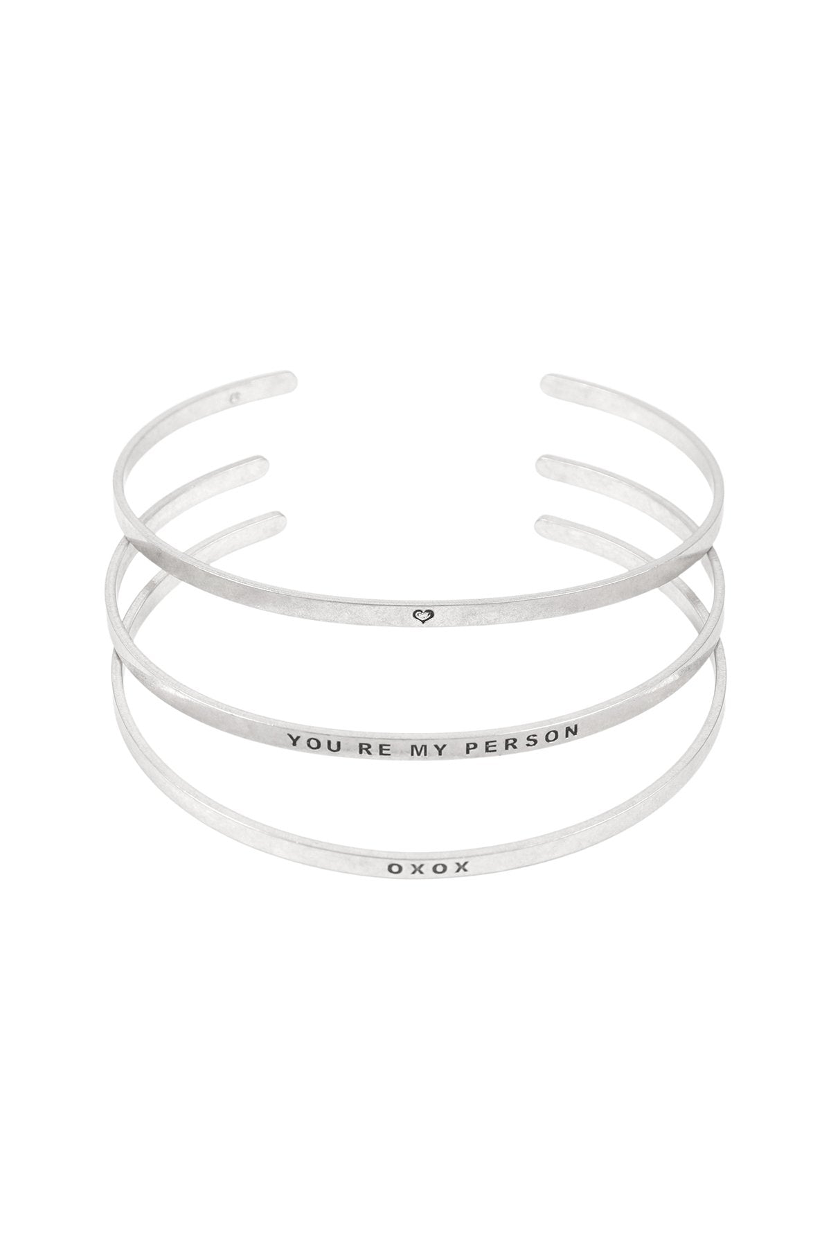 Pba779 - 3 Set of Band "Xoxox" Bracelet