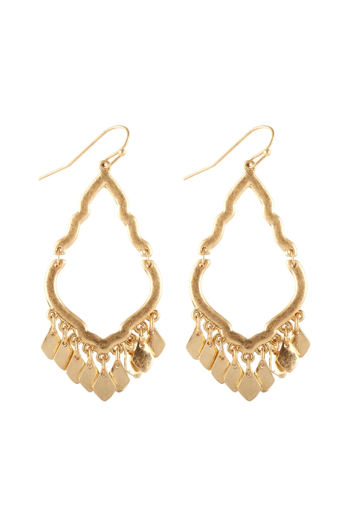 Pe3576 - Metal Open Cut Morracan Teardrop Earrings