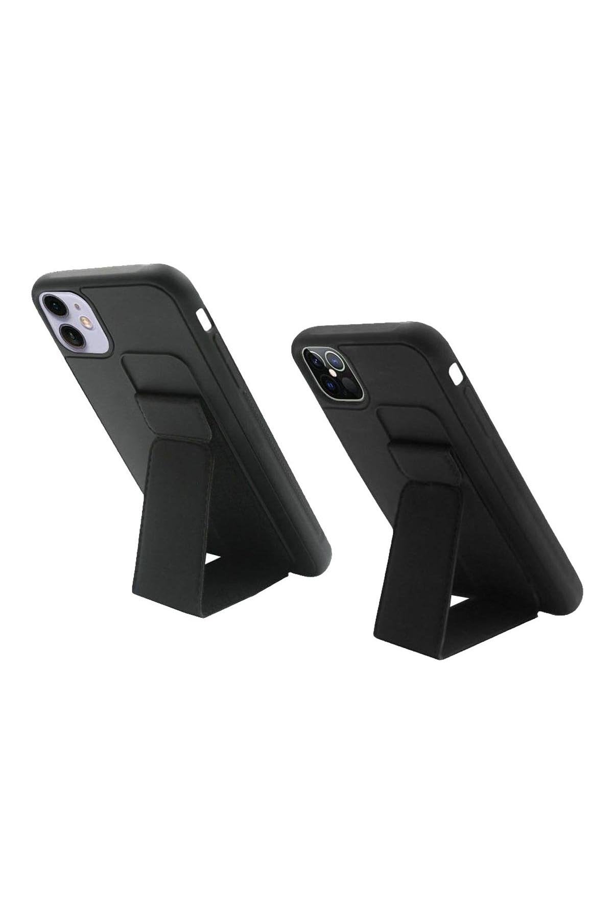 For iPHONE 12/Pro (6.1 ONLY) FOLDABLE MAGNETIC KICKSTAND VEGAN CASE COVER