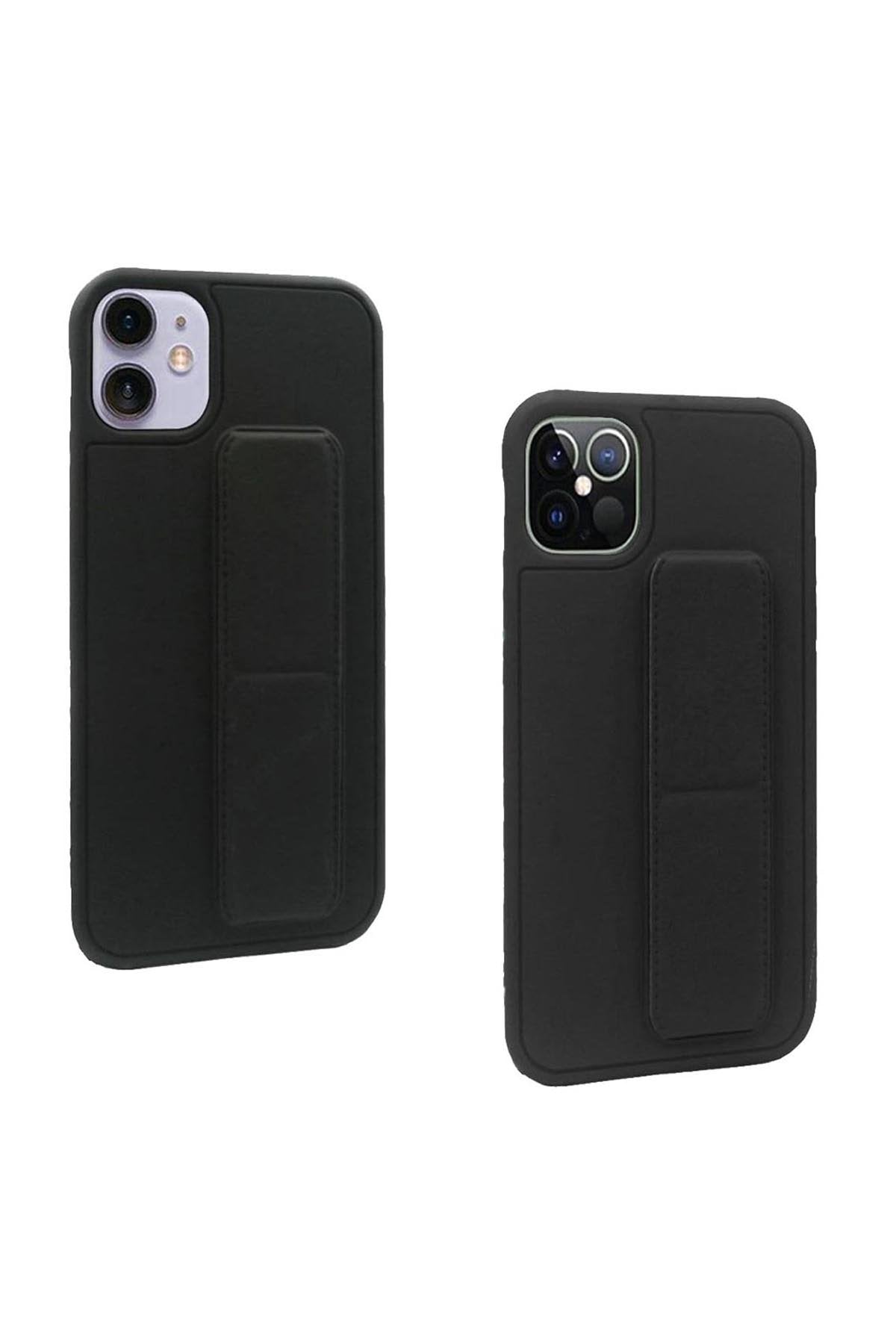 For iPHONE 12/Pro (6.1 ONLY) FOLDABLE MAGNETIC KICKSTAND VEGAN CASE COVER