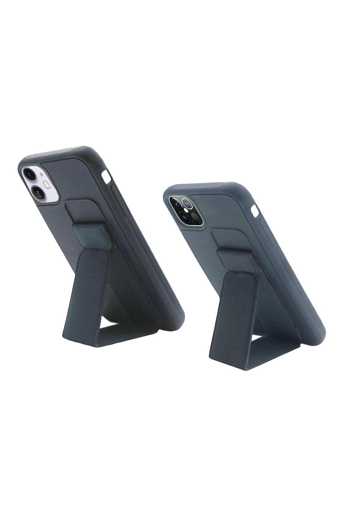 For iPHONE 12/Pro (6.1 ONLY) FOLDABLE MAGNETIC KICKSTAND VEGAN CASE COVER