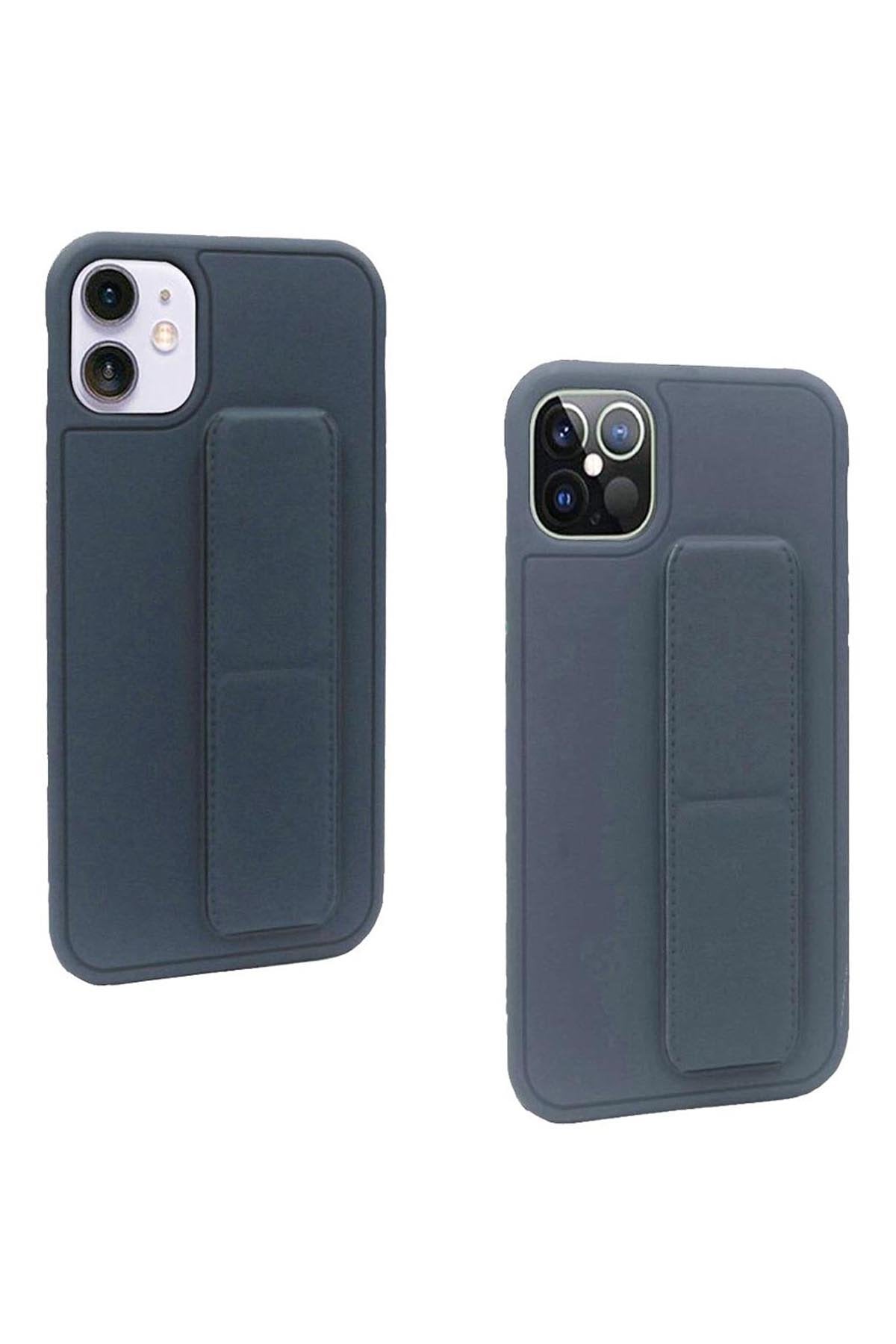 For iPHONE 12/Pro (6.1 ONLY) FOLDABLE MAGNETIC KICKSTAND VEGAN CASE COVER