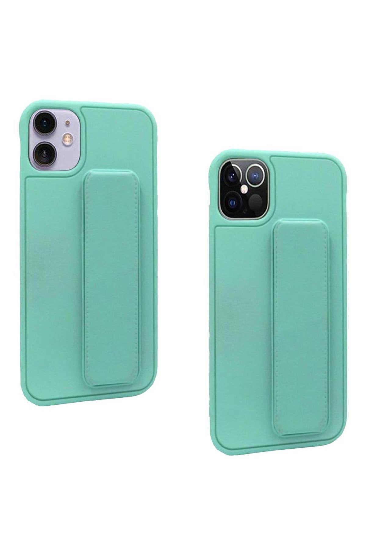 For iPHONE 12/Pro (6.1 ONLY) FOLDABLE MAGNETIC KICKSTAND VEGAN CASE COVER