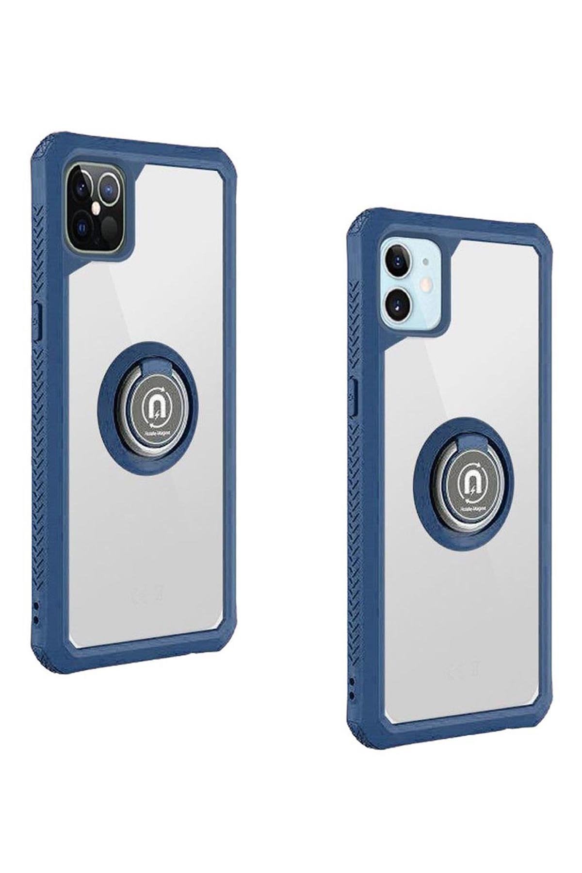 For iPHONE 12/Pro (6.1 ONLY) TRANSPARENT MAGNETIC RINGSTAND CASE COVER