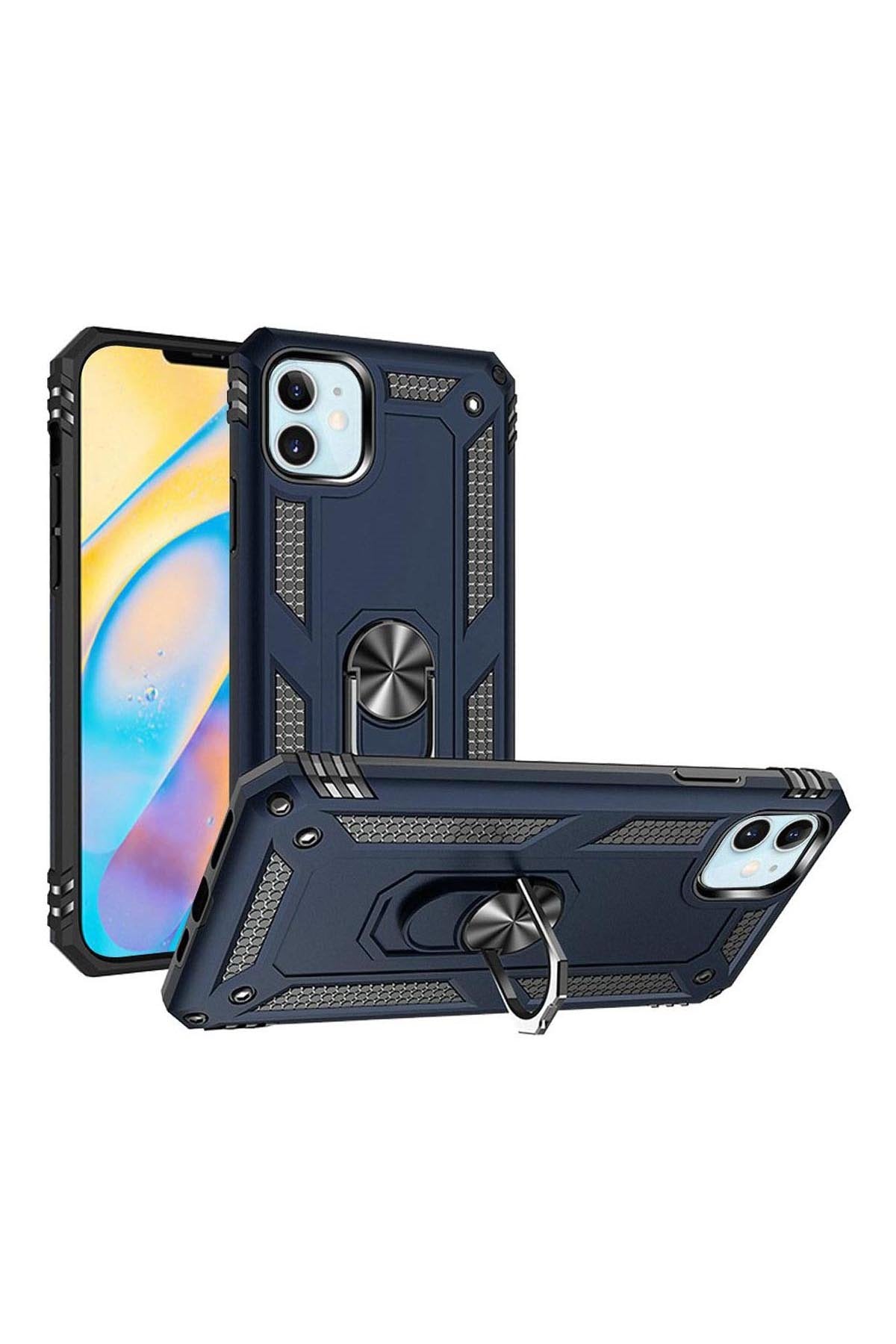 For iPHONE 12 MINI 5.4 RING MAGNETIC KICKSTAND HYBRID CASE COVER