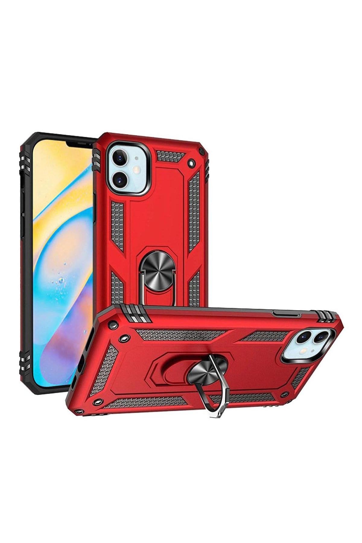 For iPHONE 12 MINI 5.4 RING MAGNETIC KICKSTAND HYBRID CASE COVER
