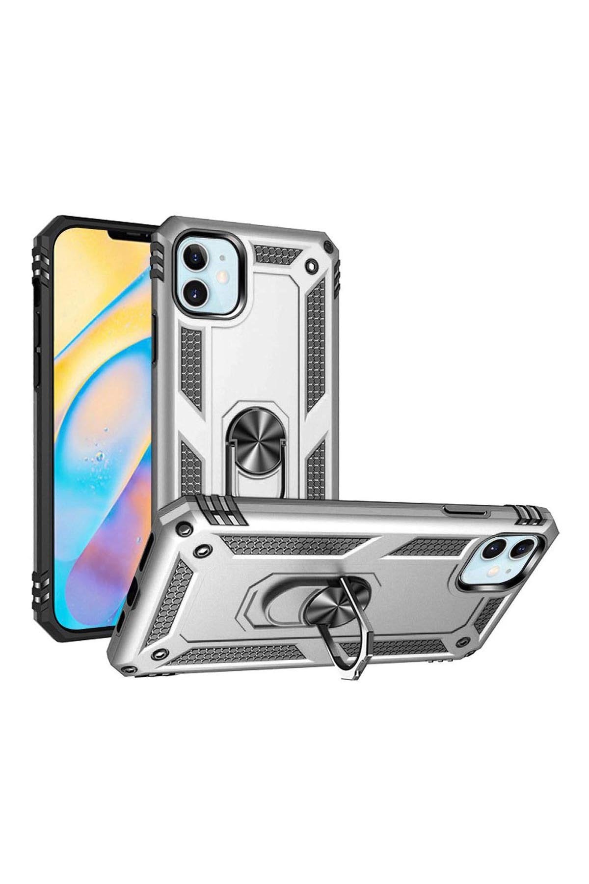 For iPHONE 12 MINI 5.4 RING MAGNETIC KICKSTAND HYBRID CASE COVER