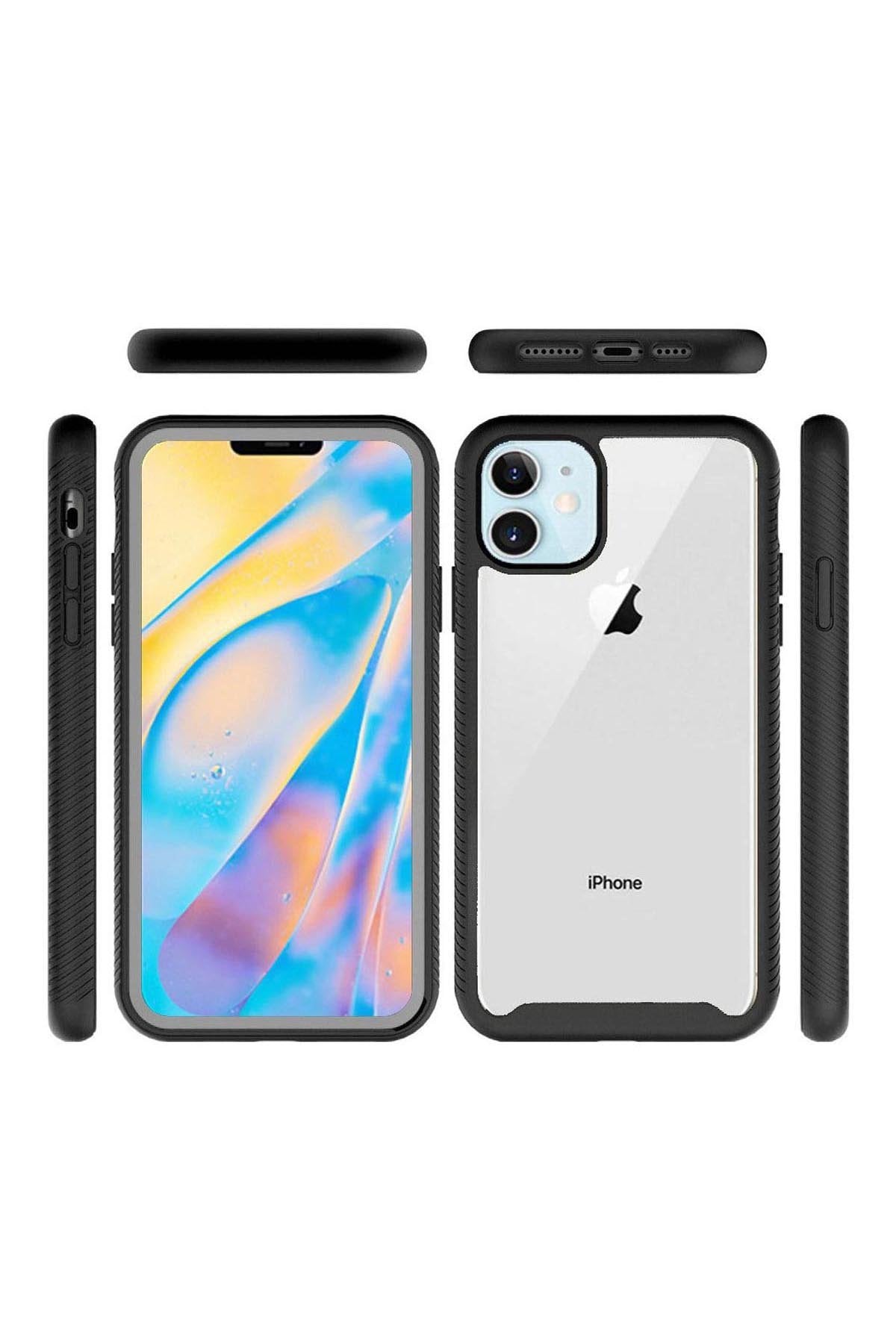 For iPHONE 12 MINI 5.4 STRONG BUMPER SHOCKPROOF TRANSPARENT CASE COVER