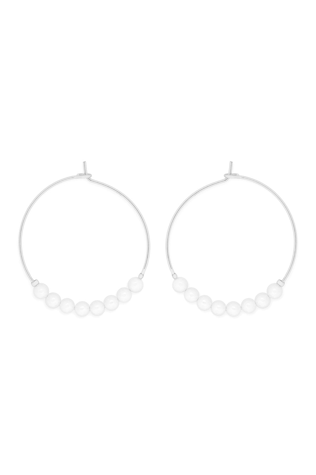 Qea299 - Beaded Hoop Earrings