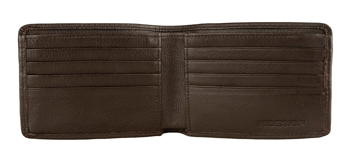 Hidesign Angle Stitch Leather Slim Bifold Wallet