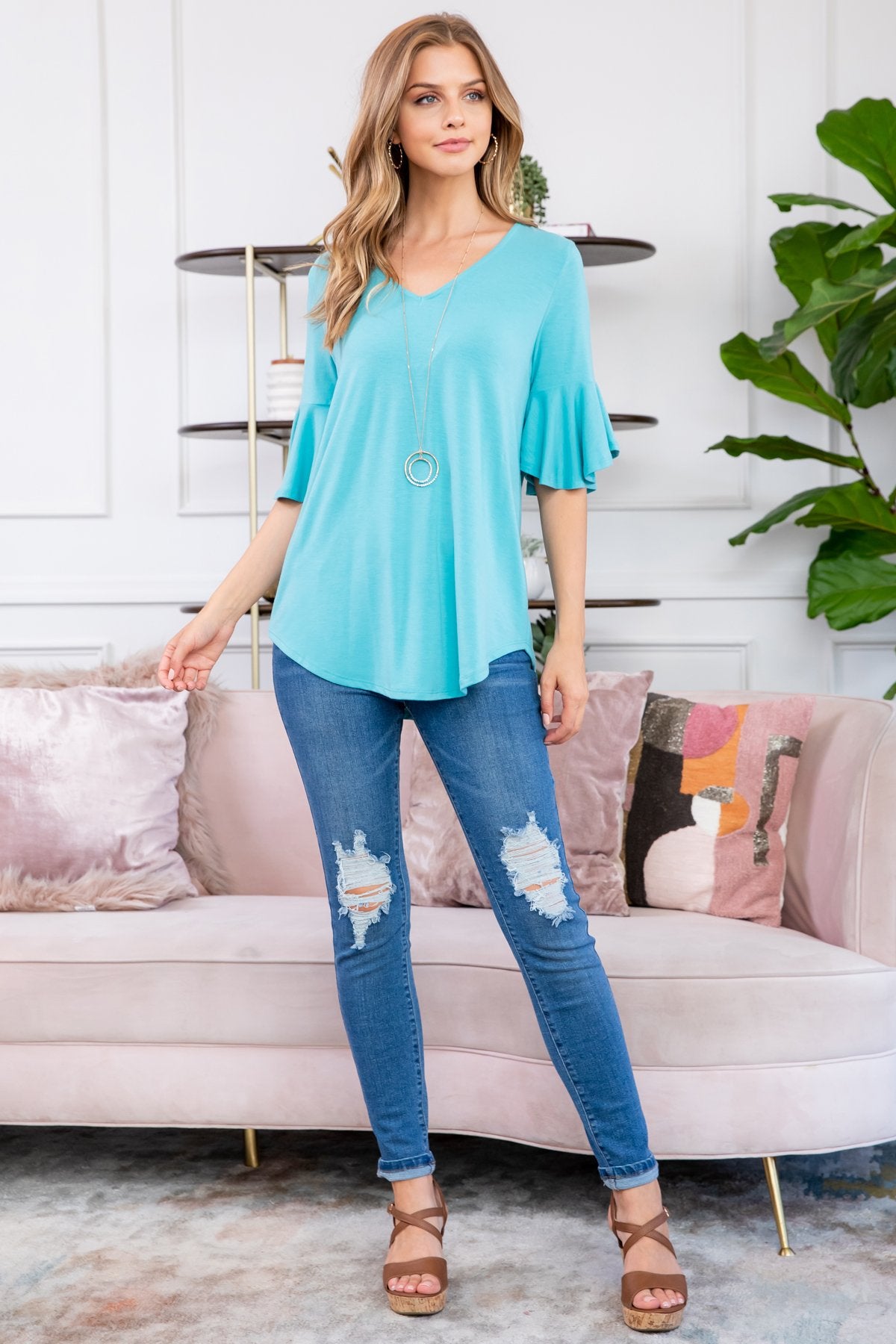 Waterfall Sleeve Top
