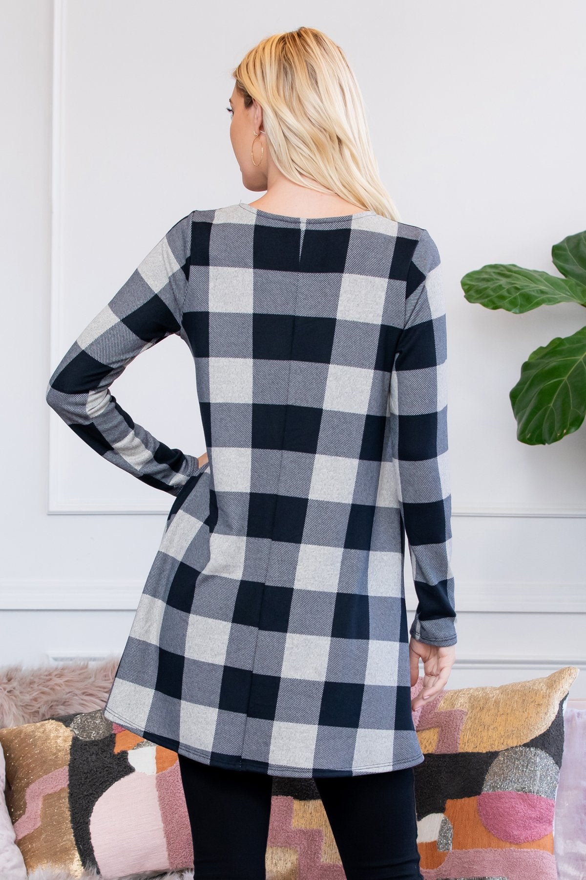 Hacci Plaid Pocket Tunic