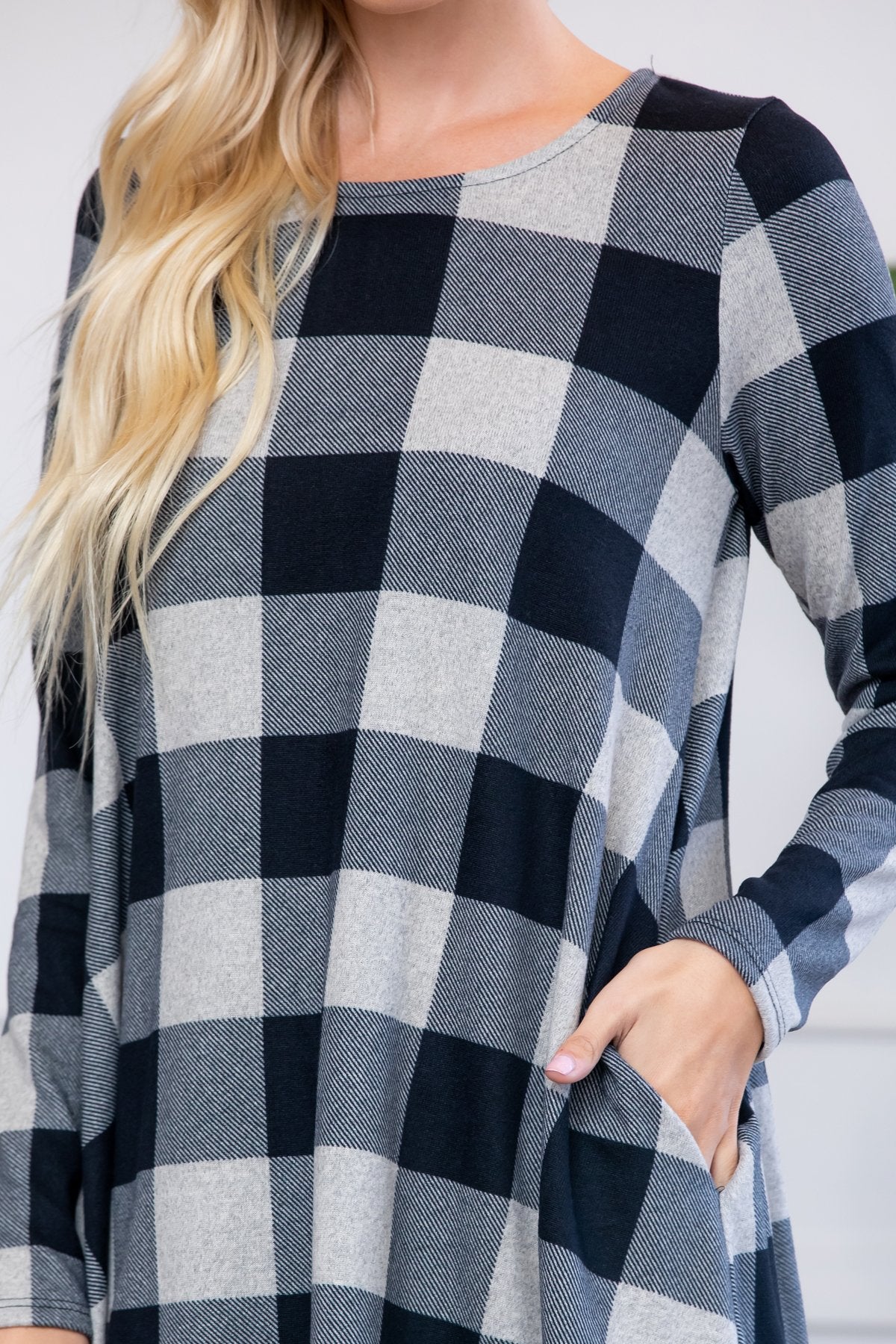 Hacci Plaid Pocket Tunic