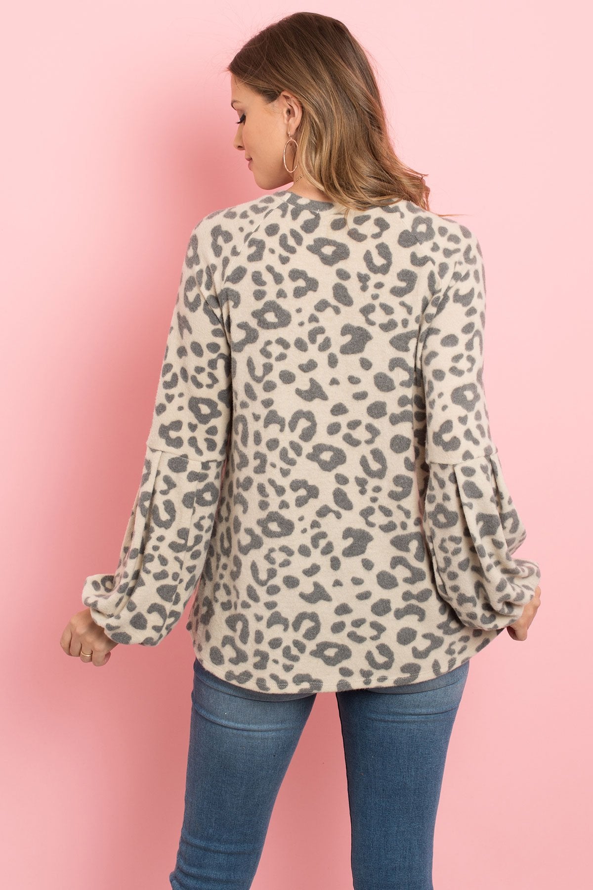Cassimer Leopard Puff Sleeve Top
