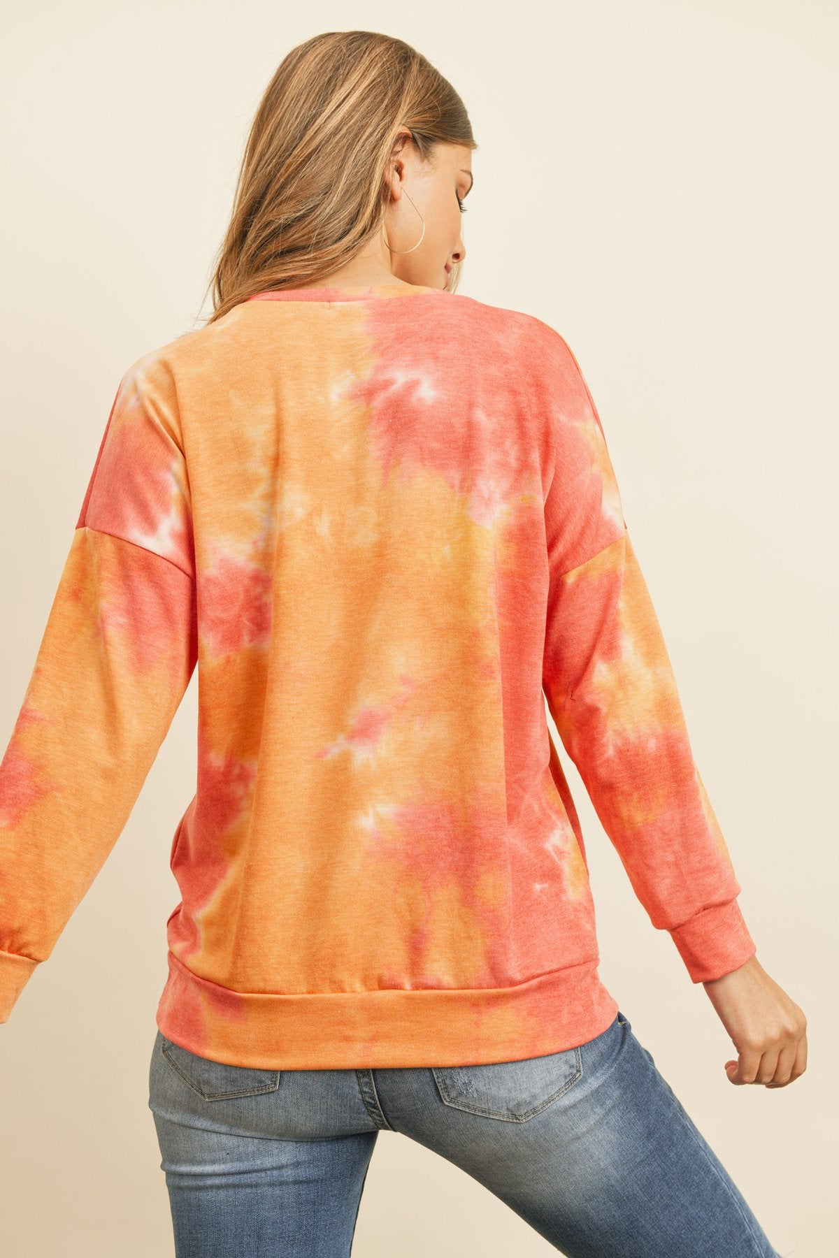 French Terry Tie Dye Pullover With Kangaroo Pockets
